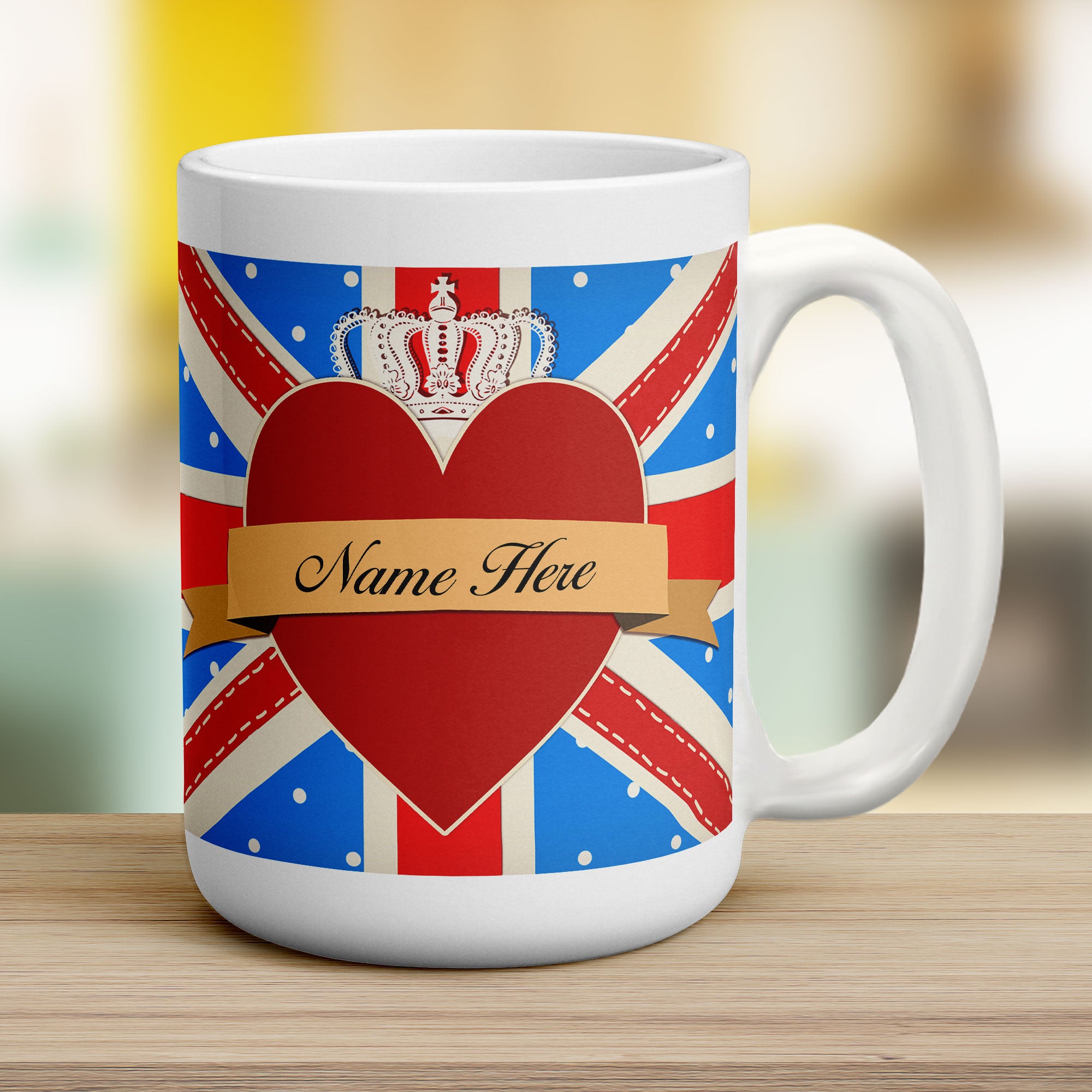 Union Jack Royal Heart Message Mug