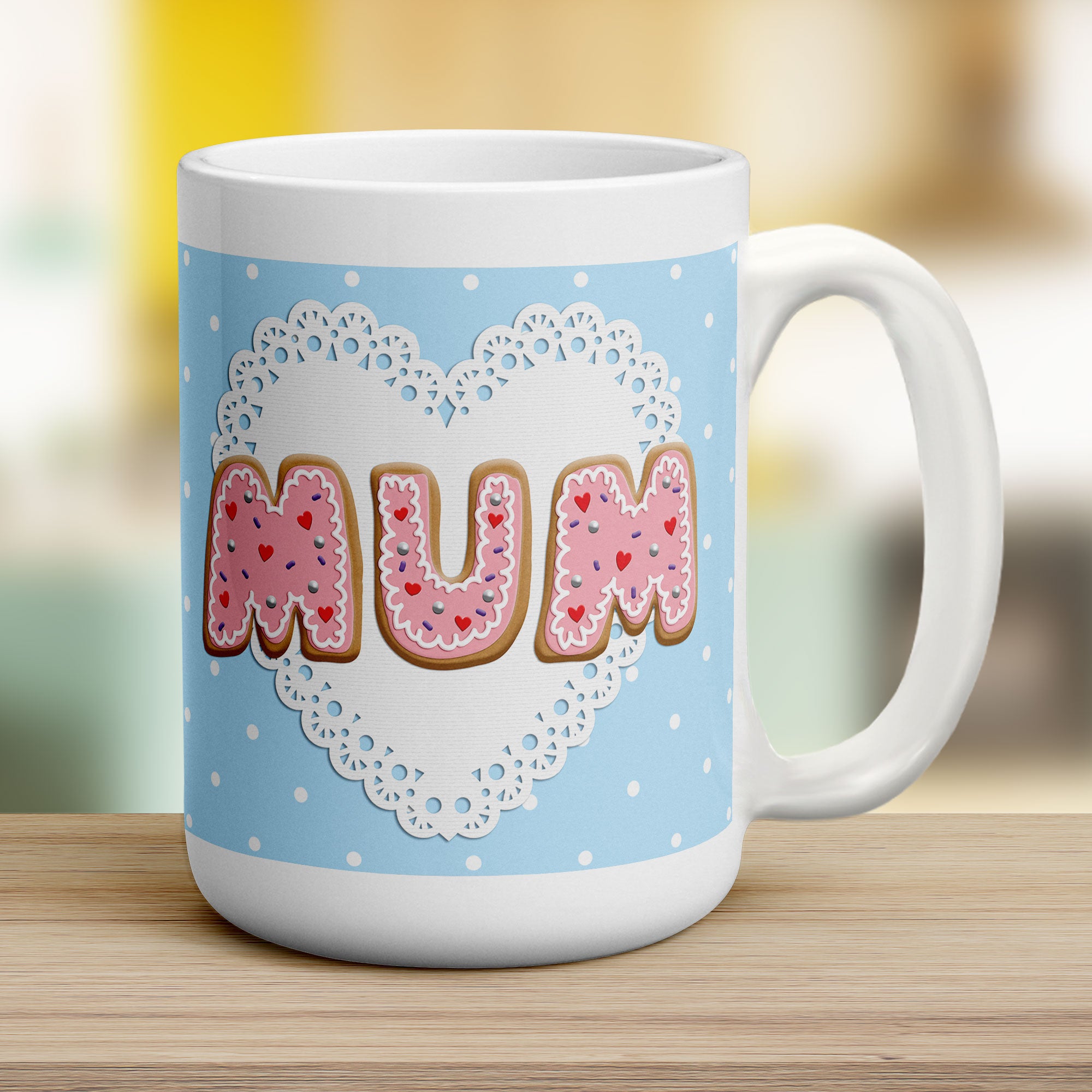 Decorated Biscuit "Mum" Message Mug