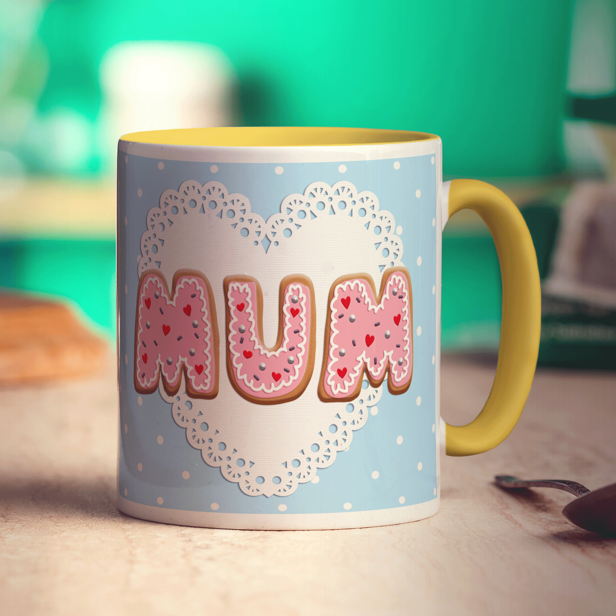 Decorated Biscuit "Mum" Message Mug