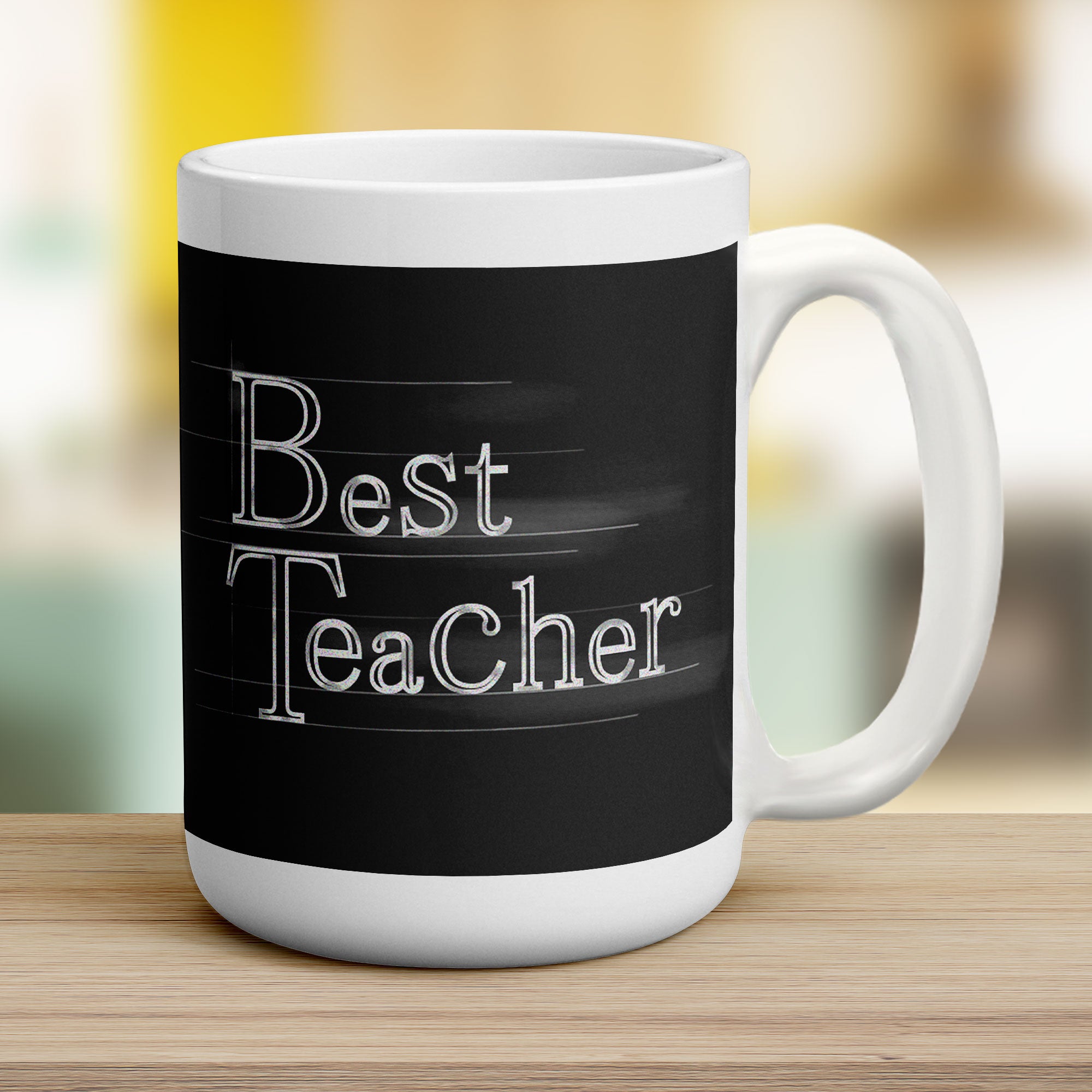 "Best Teacher" Chalkboard Style Message Mug