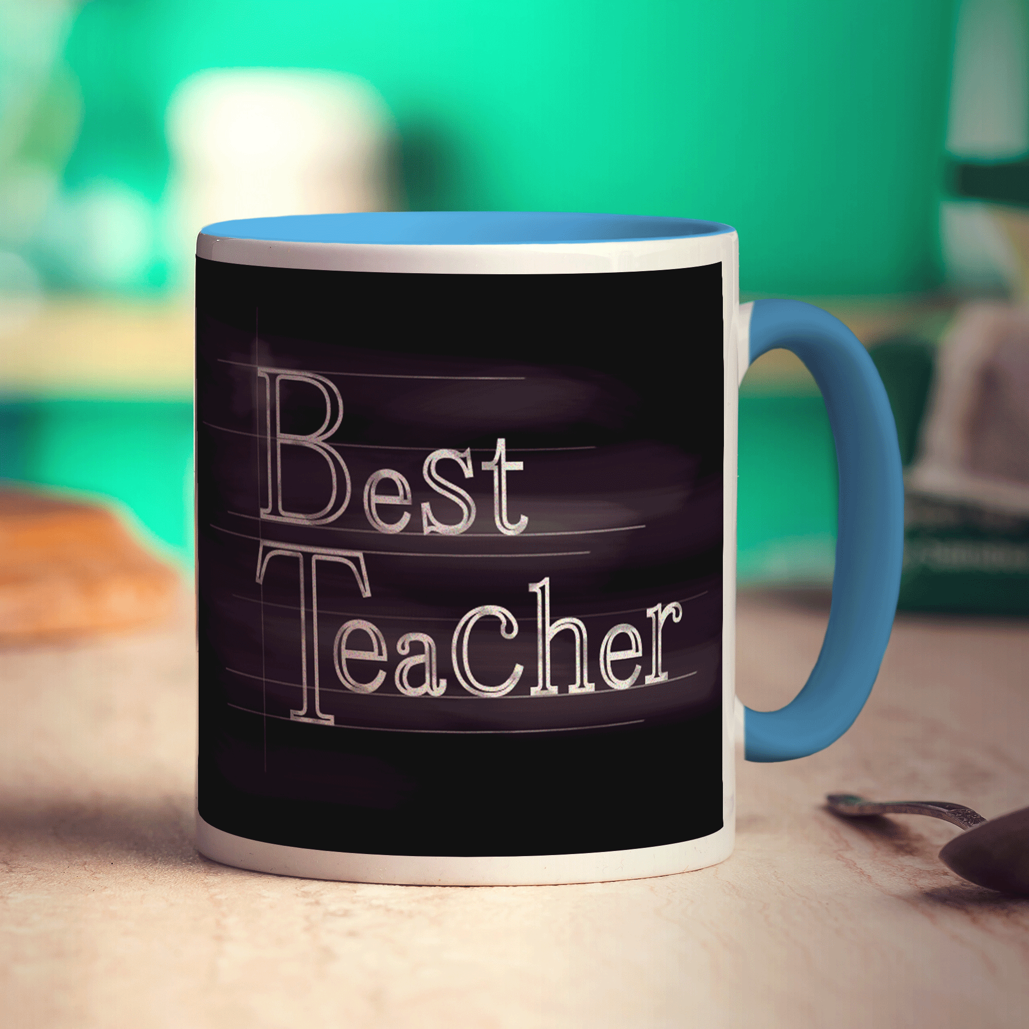 "Best Teacher" Chalkboard Style Message Mug