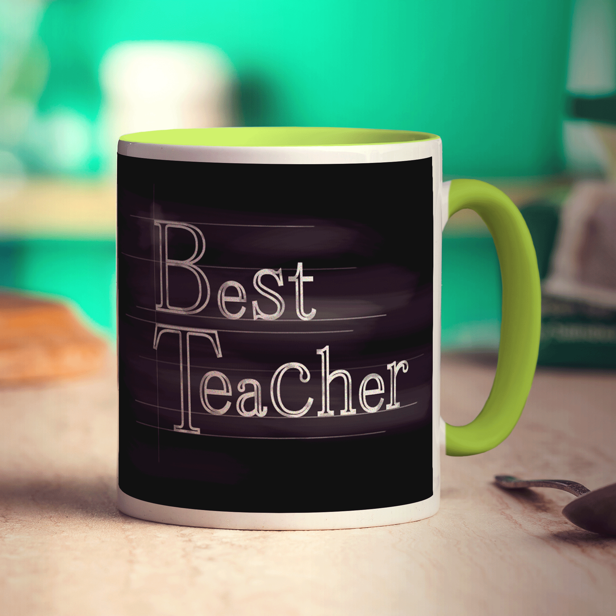 "Best Teacher" Chalkboard Style Message Mug