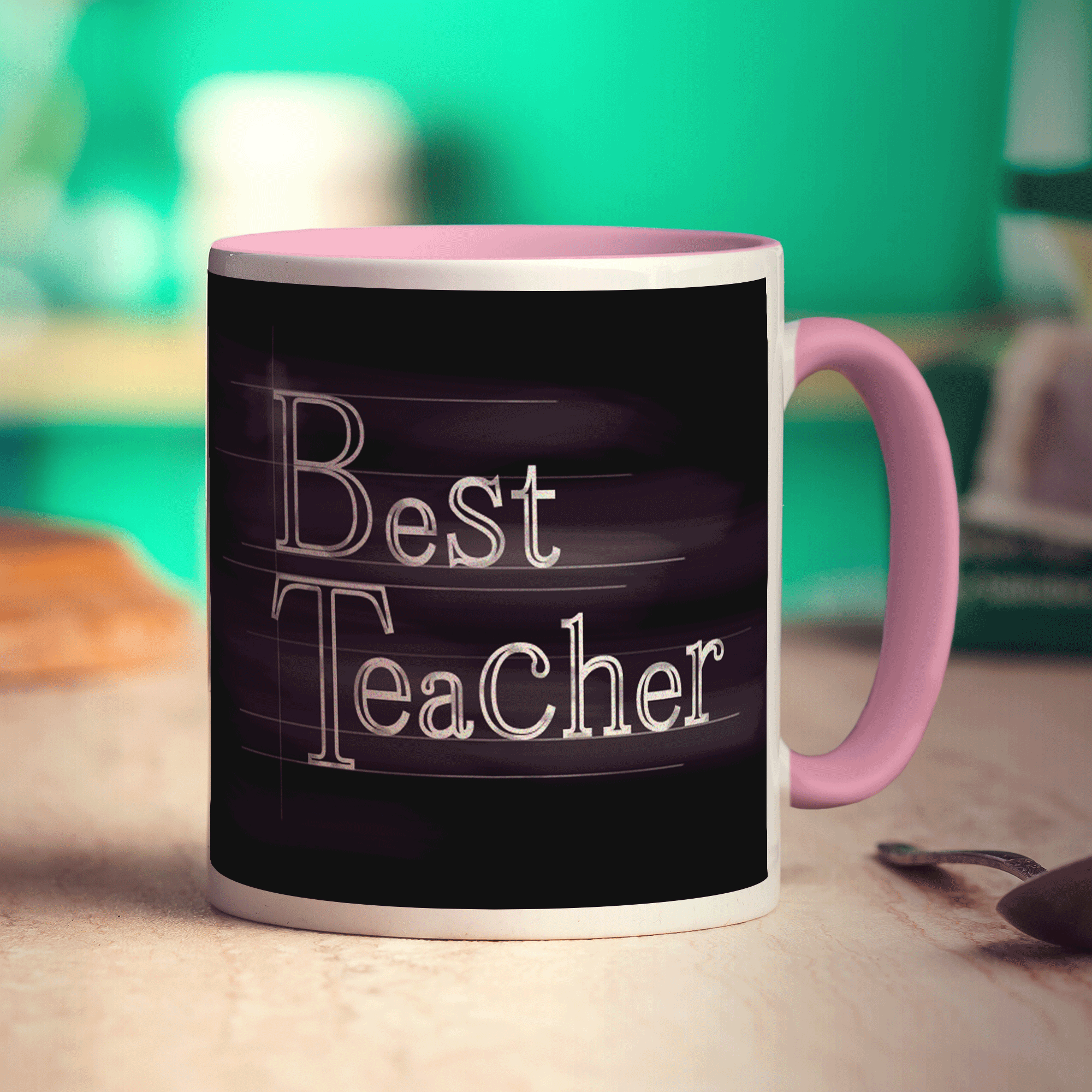 "Best Teacher" Chalkboard Style Message Mug