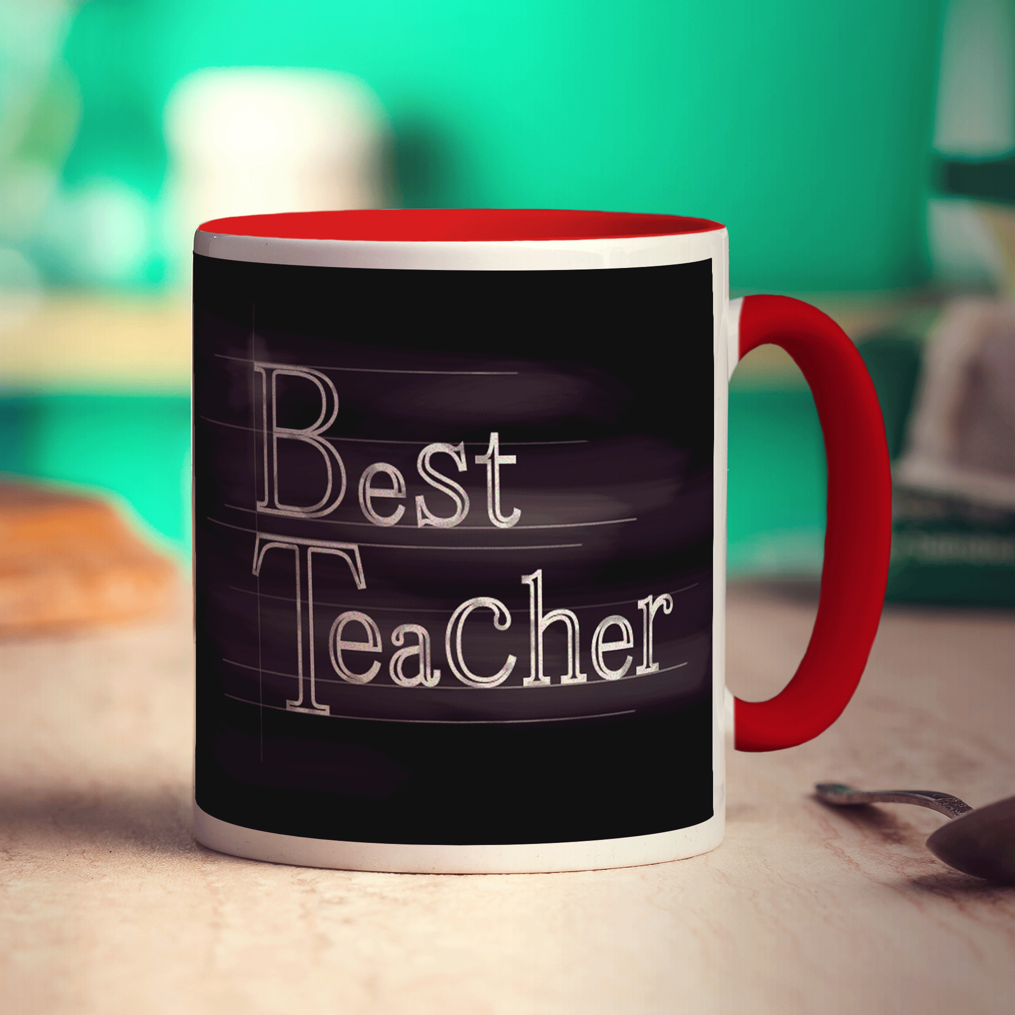 "Best Teacher" Chalkboard Style Message Mug