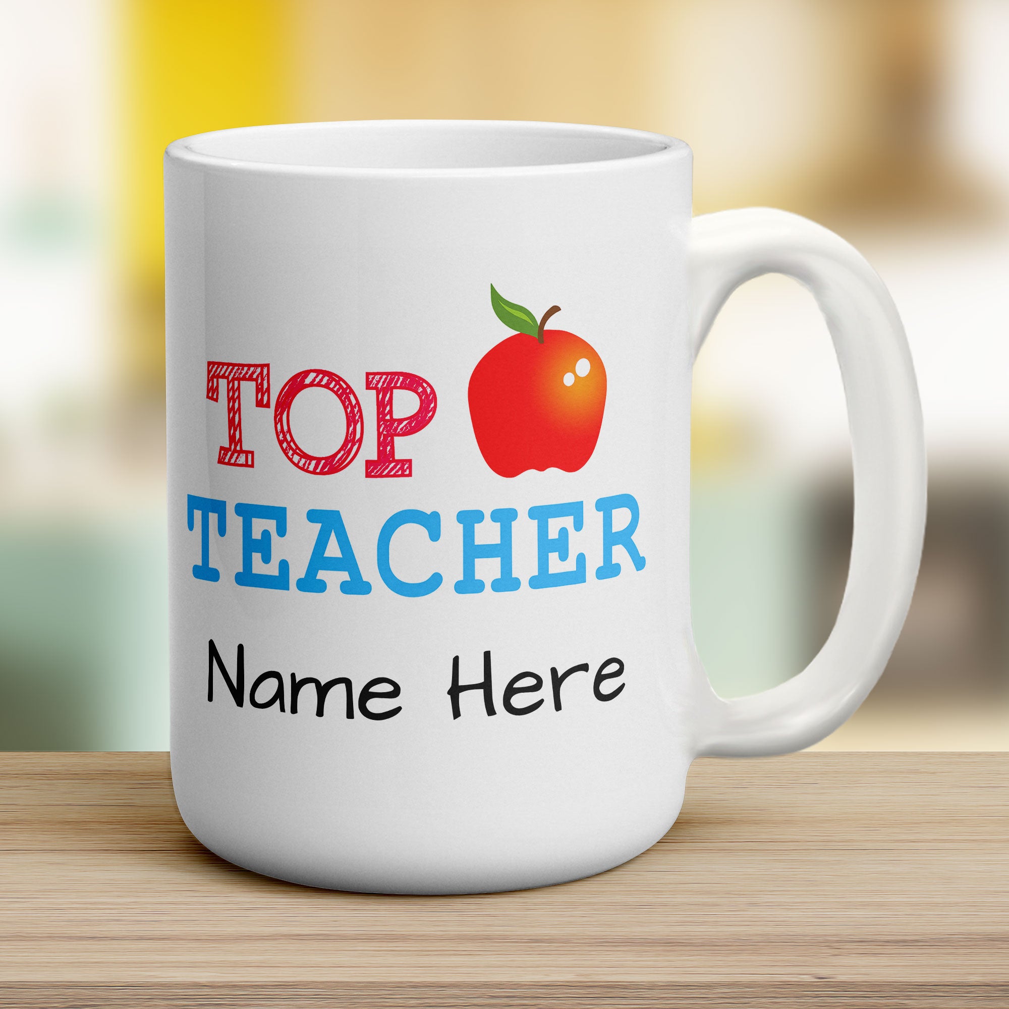 "Top Teacher" Apple Message Mug