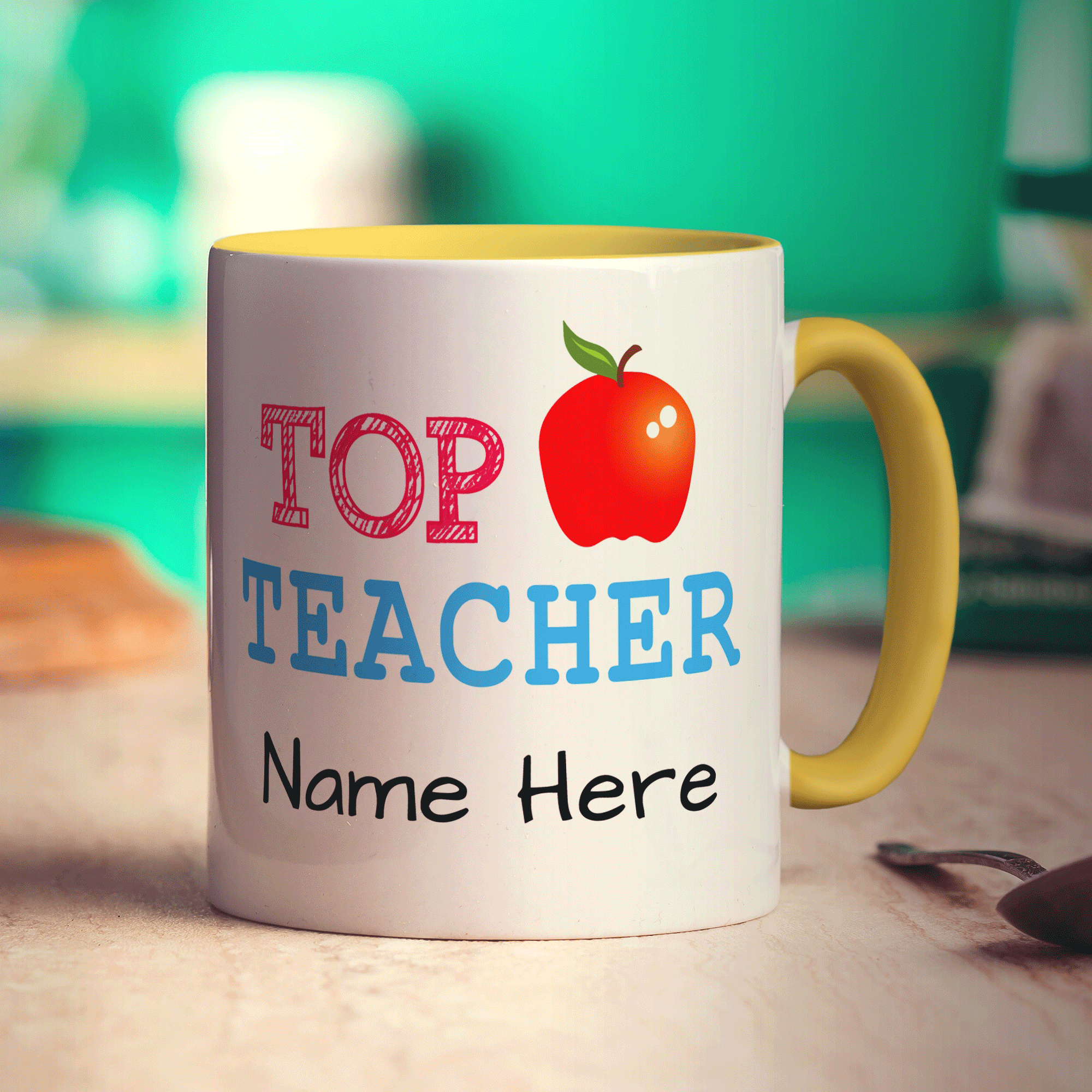 "Top Teacher" Apple Message Mug