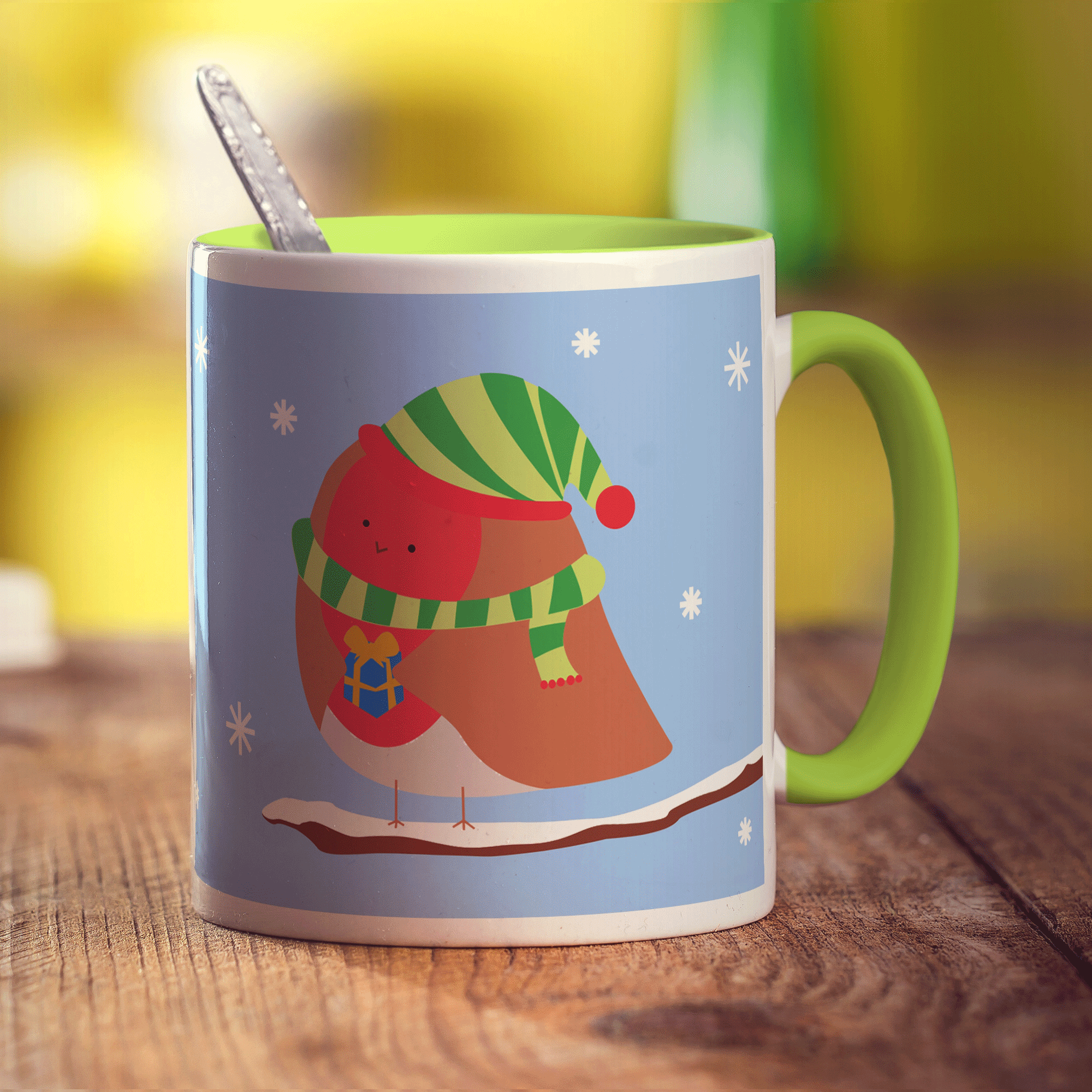 Christmas Robin Message Mug