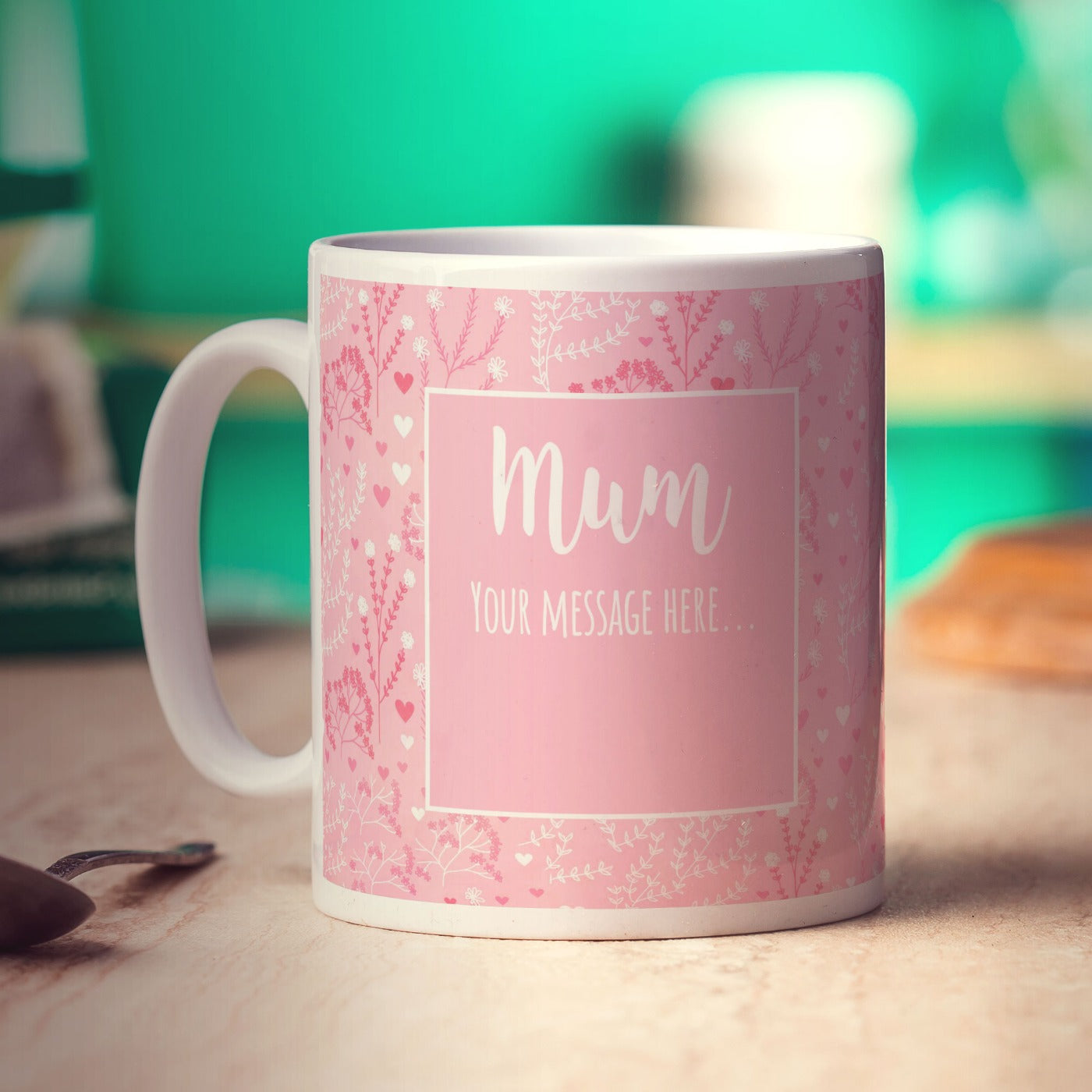 Pink 4 Photo Mother's Day Mug With Message