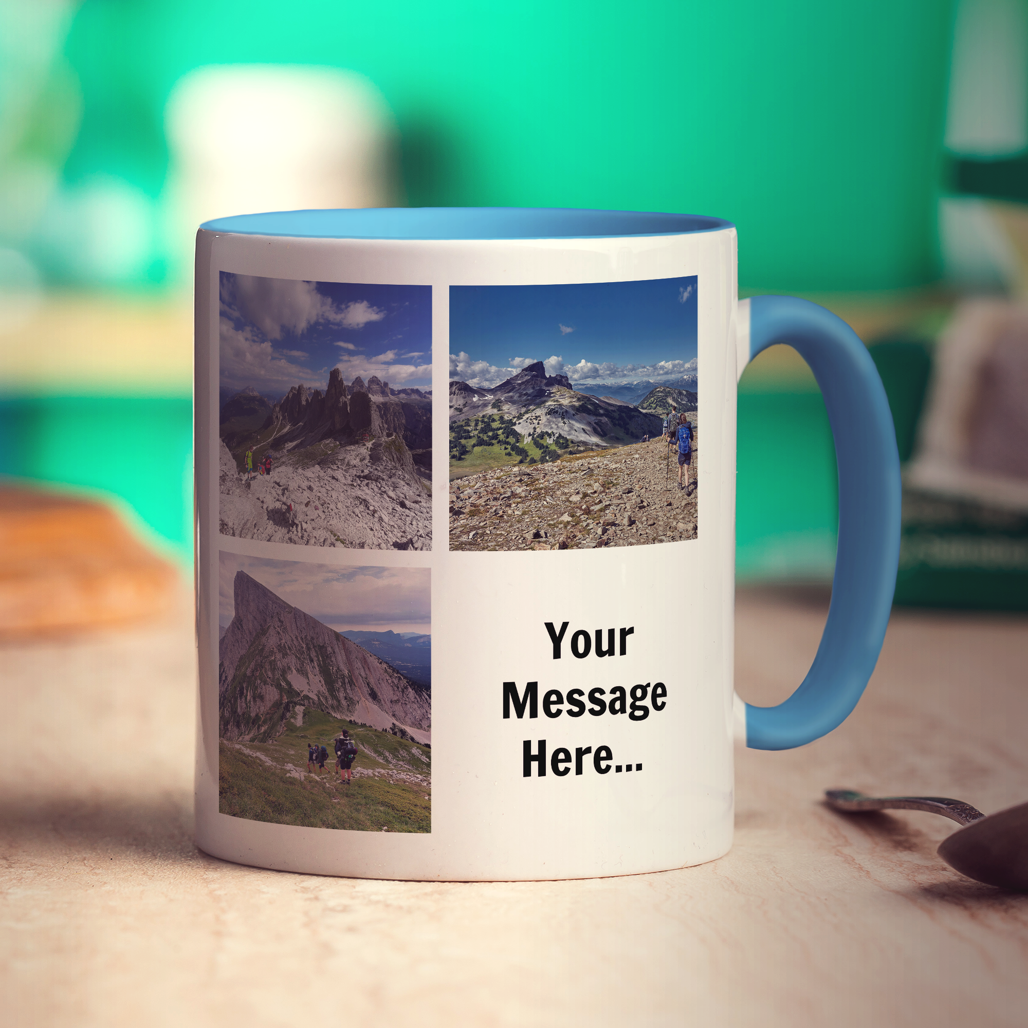 3 Photo and Message Collage Mug