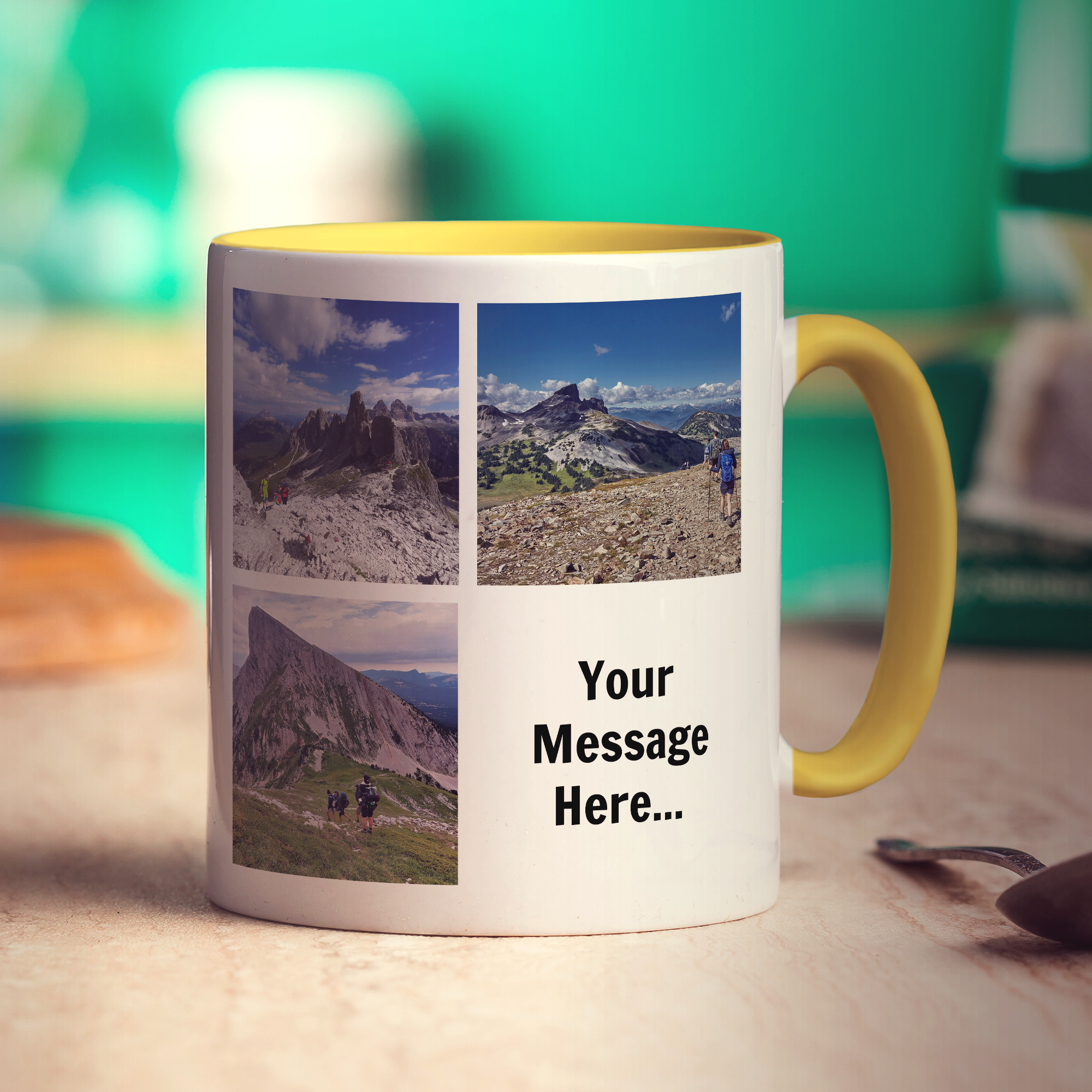 3 Photo and Message Collage Mug