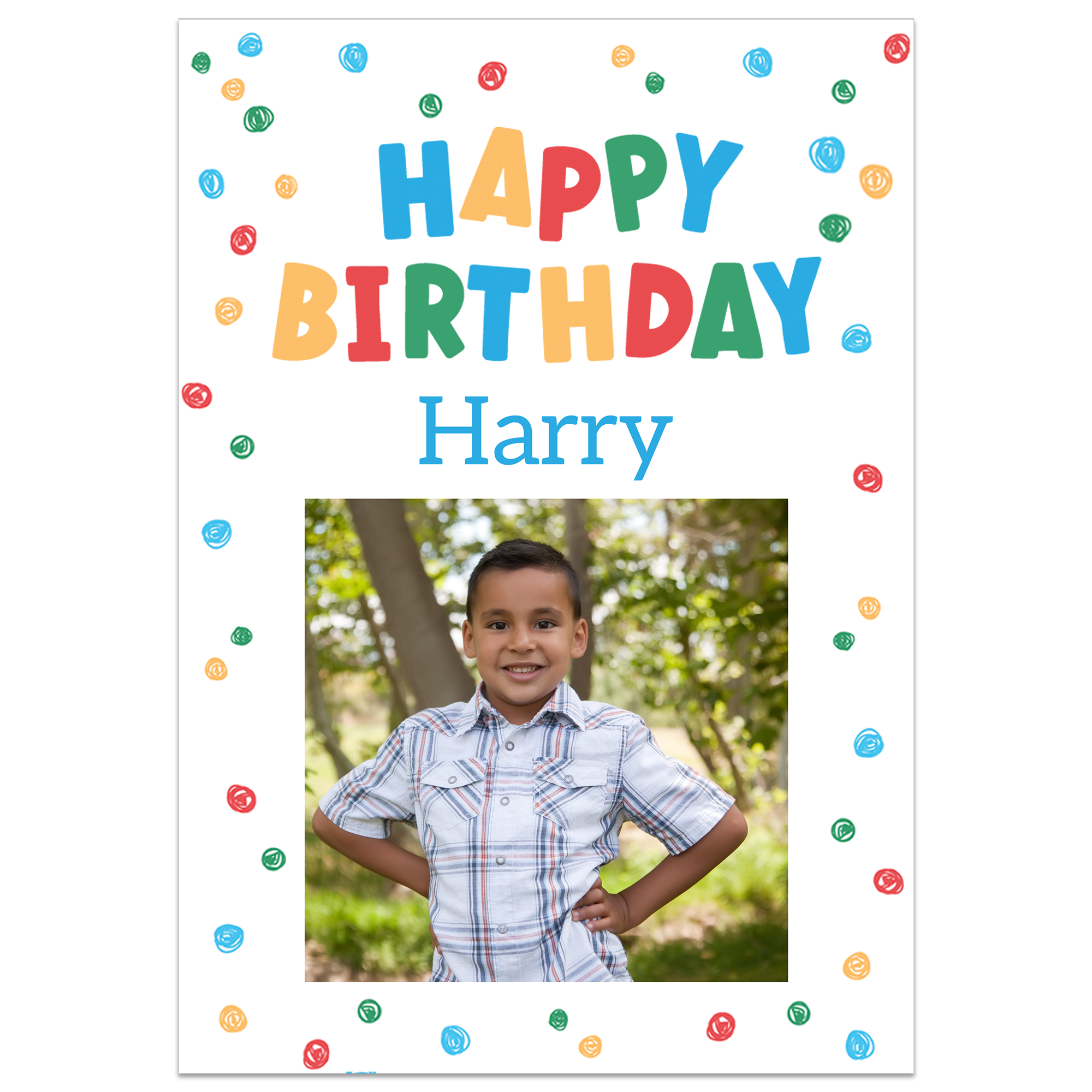 Colourful 'Happy Birthday' Photo Card