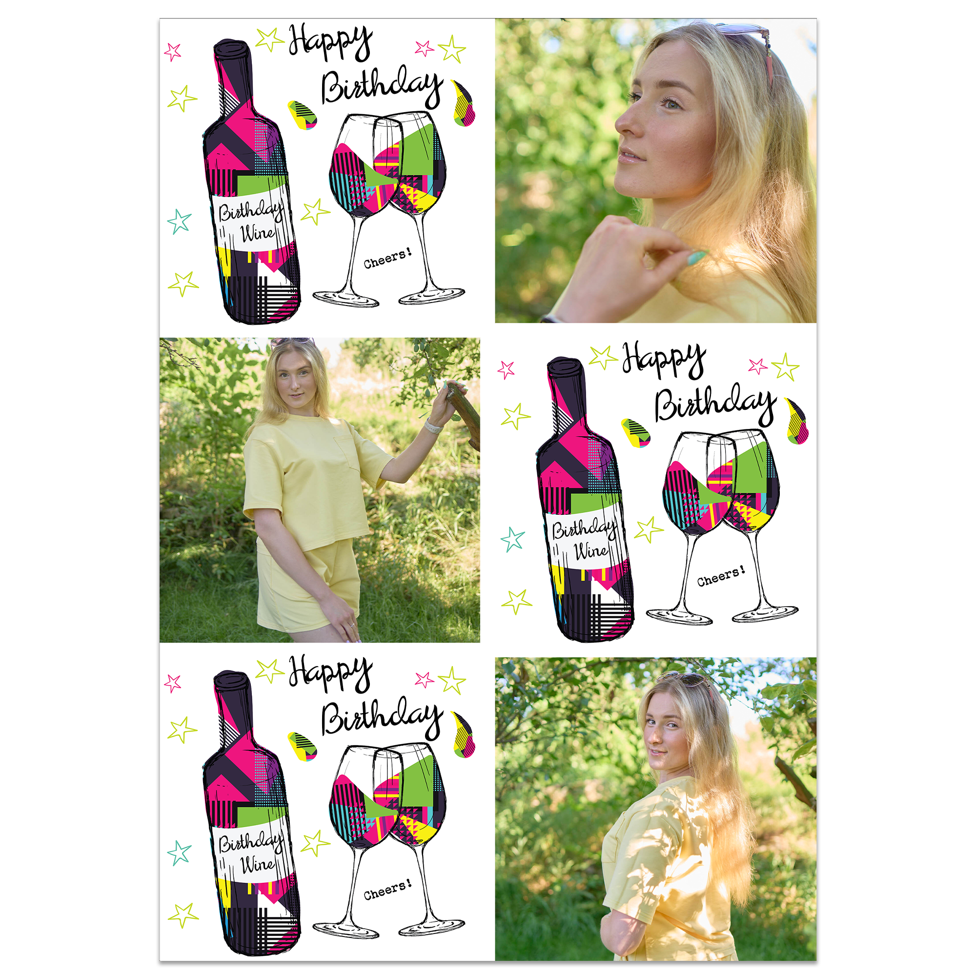 Birthday Wine Photo Card