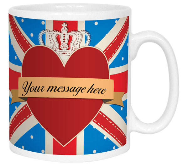 Union Jack Royal Heart Message Mug