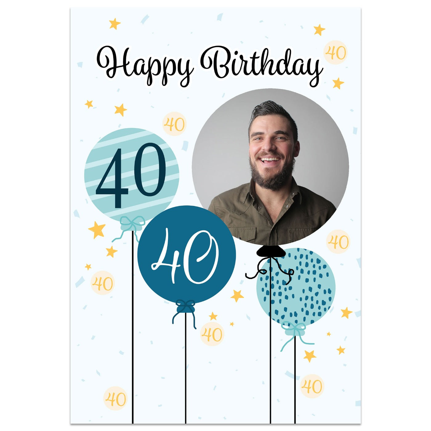 40th Birthday Balloon Photo Card