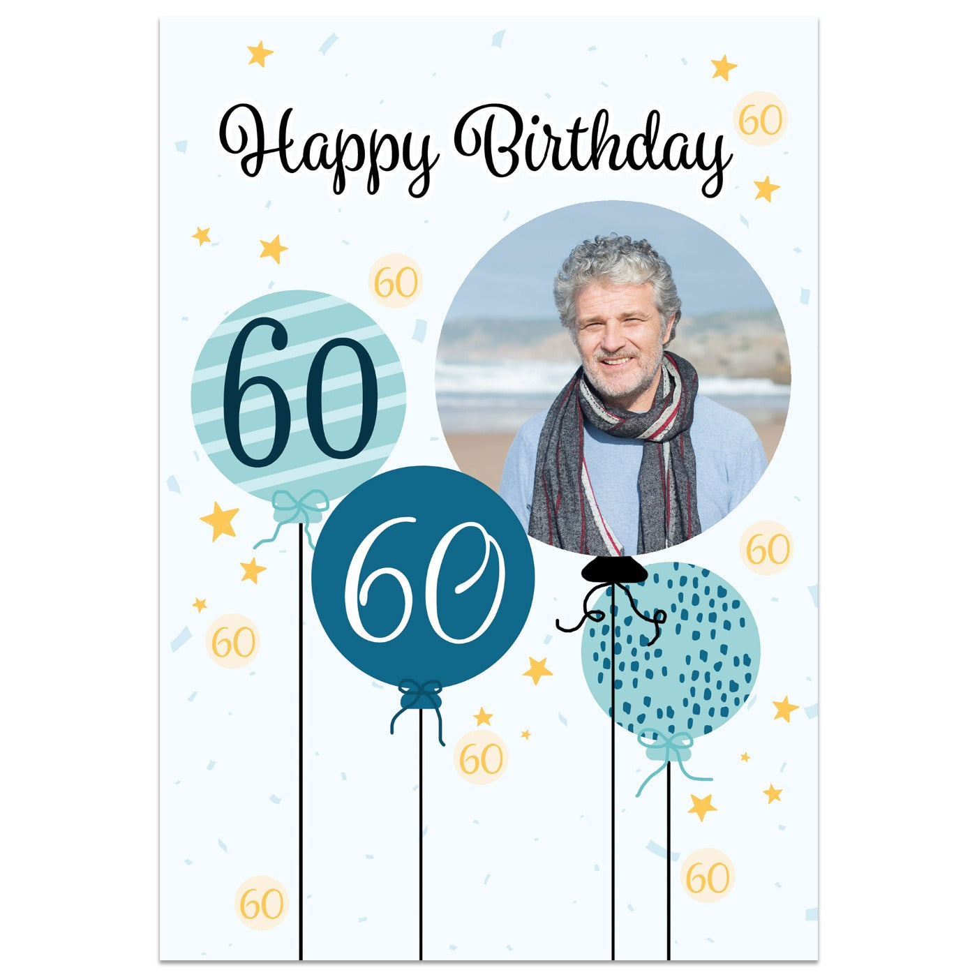 60th Birthday Balloon Photo Card