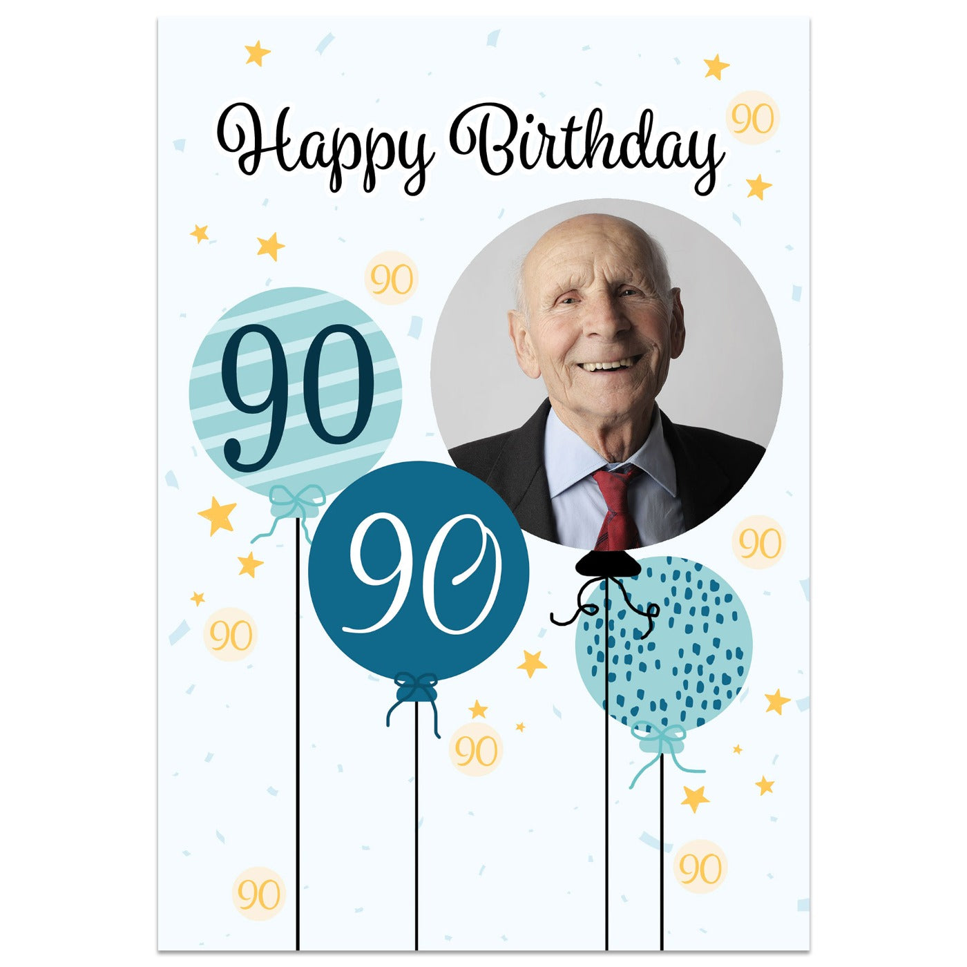 90th Birthday Balloon Photo Card
