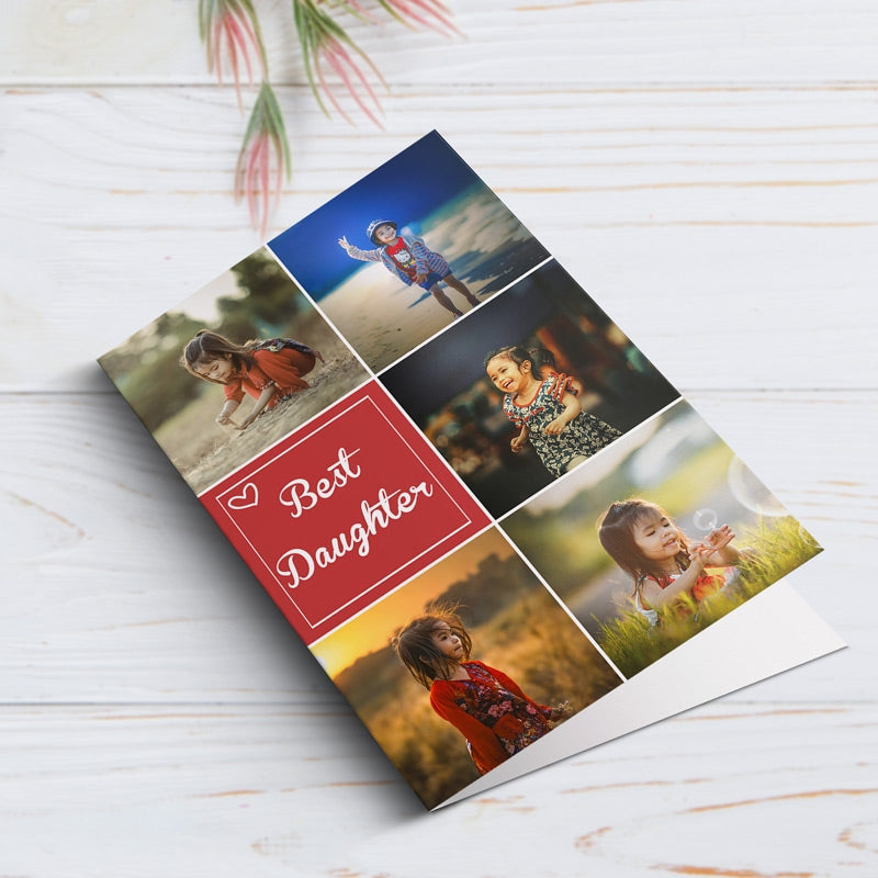 Best Daughter Birthday Card Lying Down