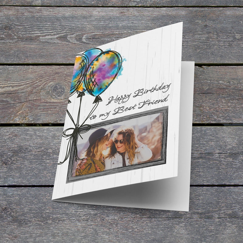 Best Friend Photo Birthday Card Lying Down