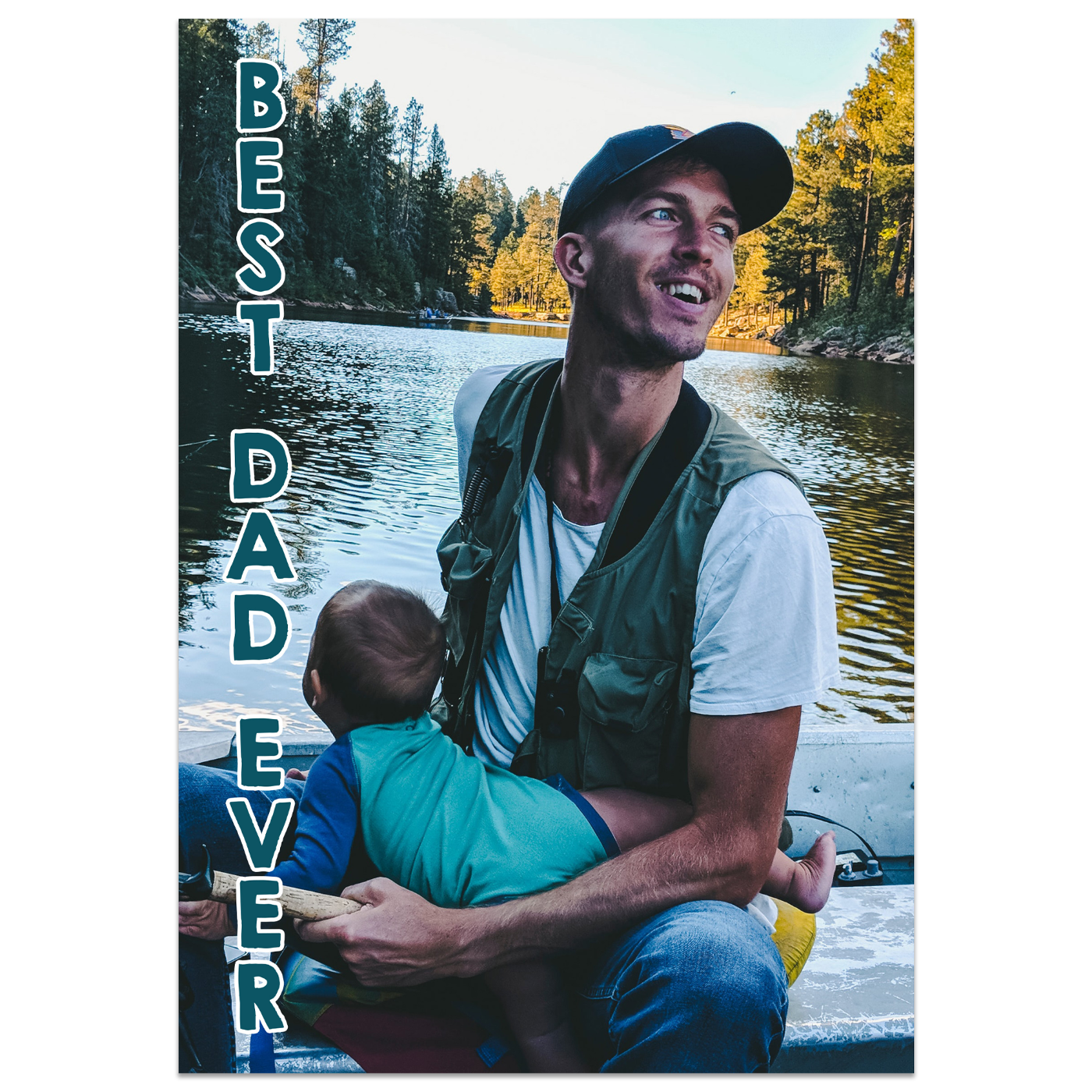 Best Dad Ever Photo Card Lying Down