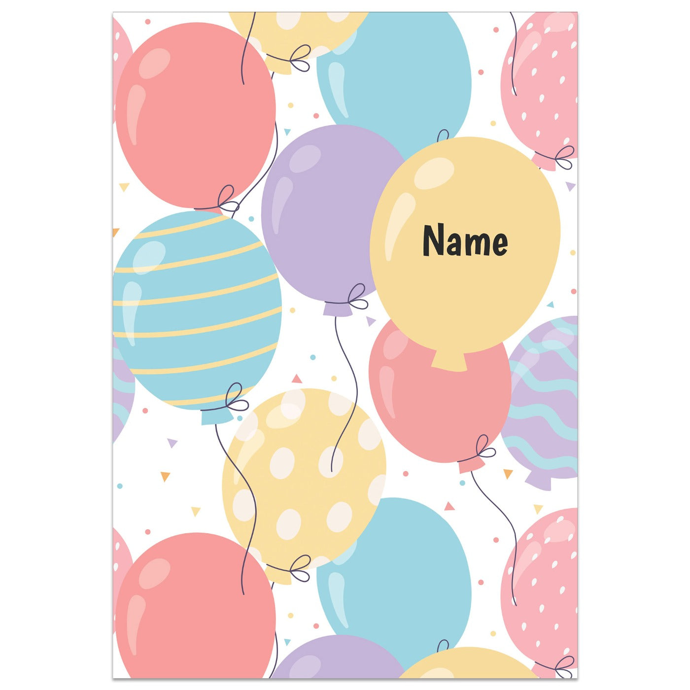 Birthday Balloons Personalised Name Card Held