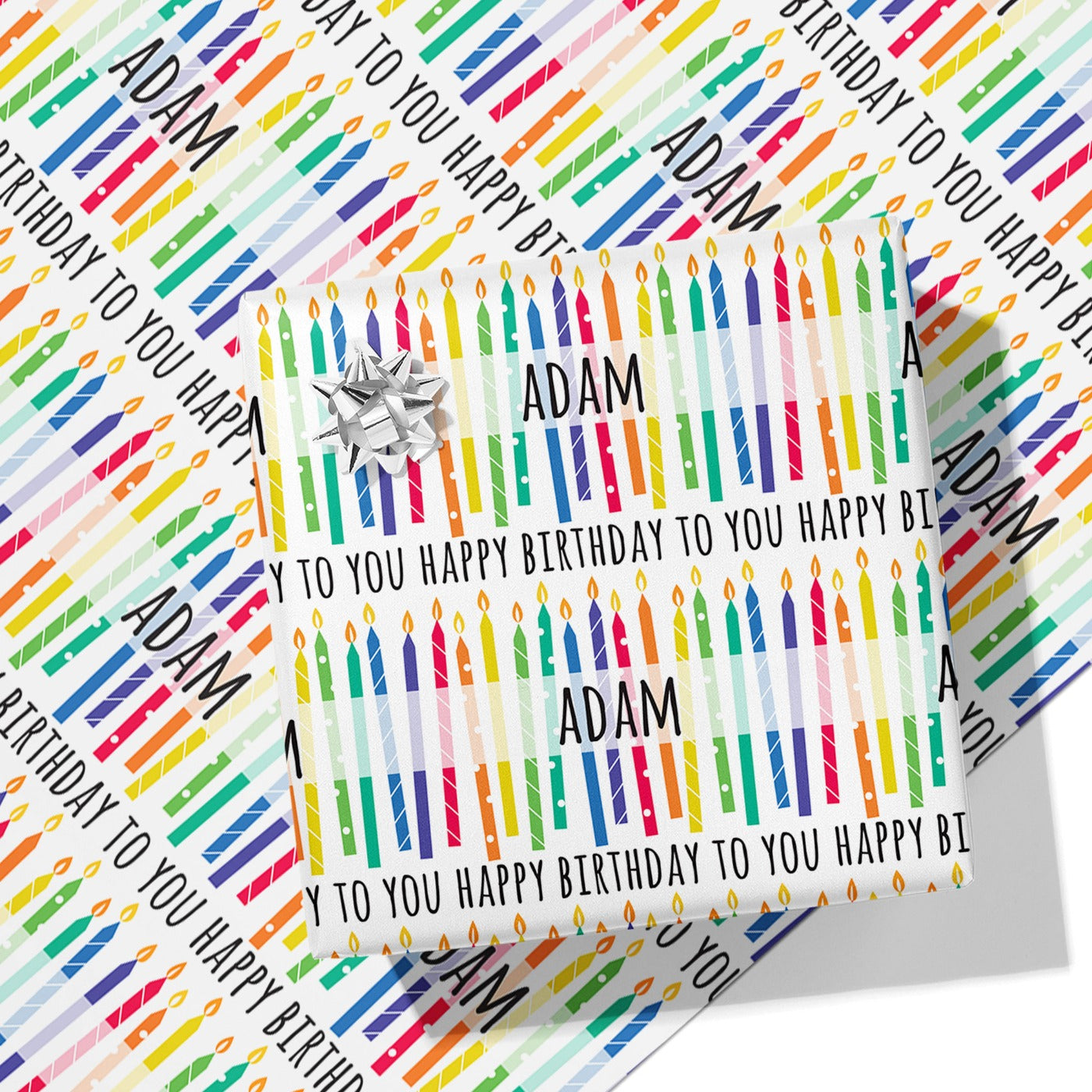 Birthday Candles Name Wrapping Paper