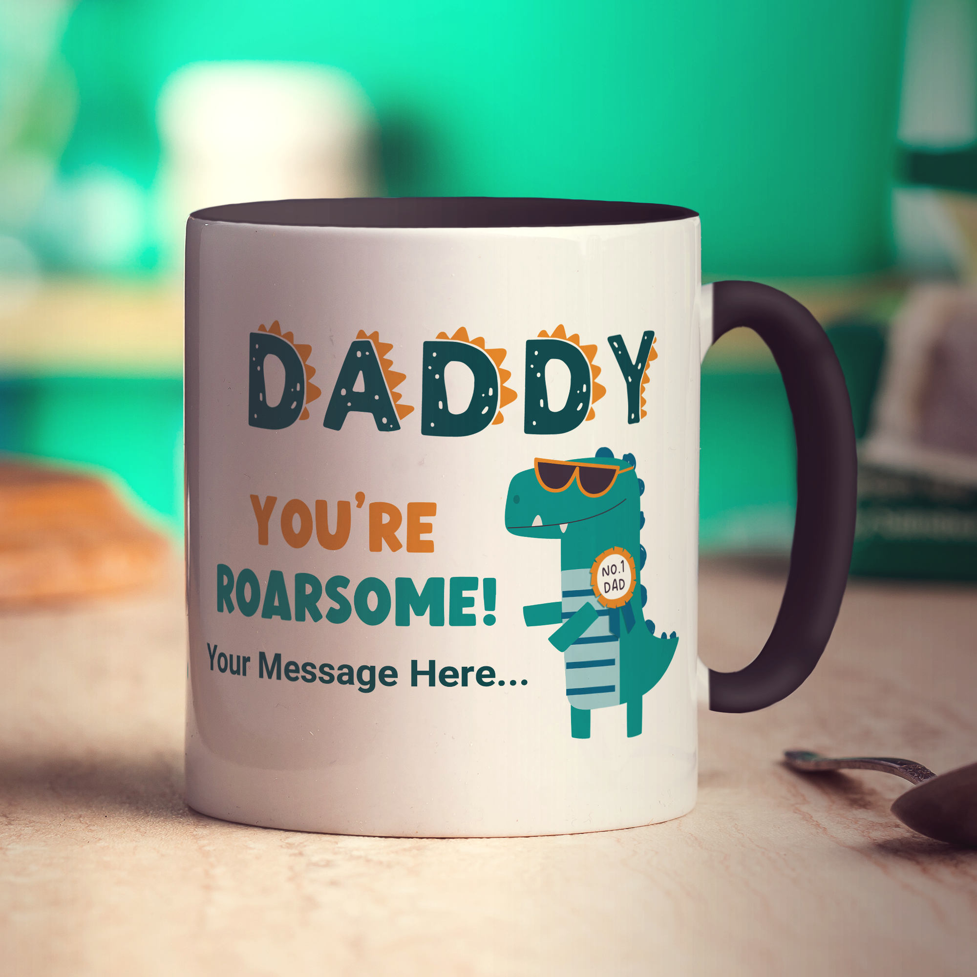 Daddy You're Roarsome Photo and Message Mug