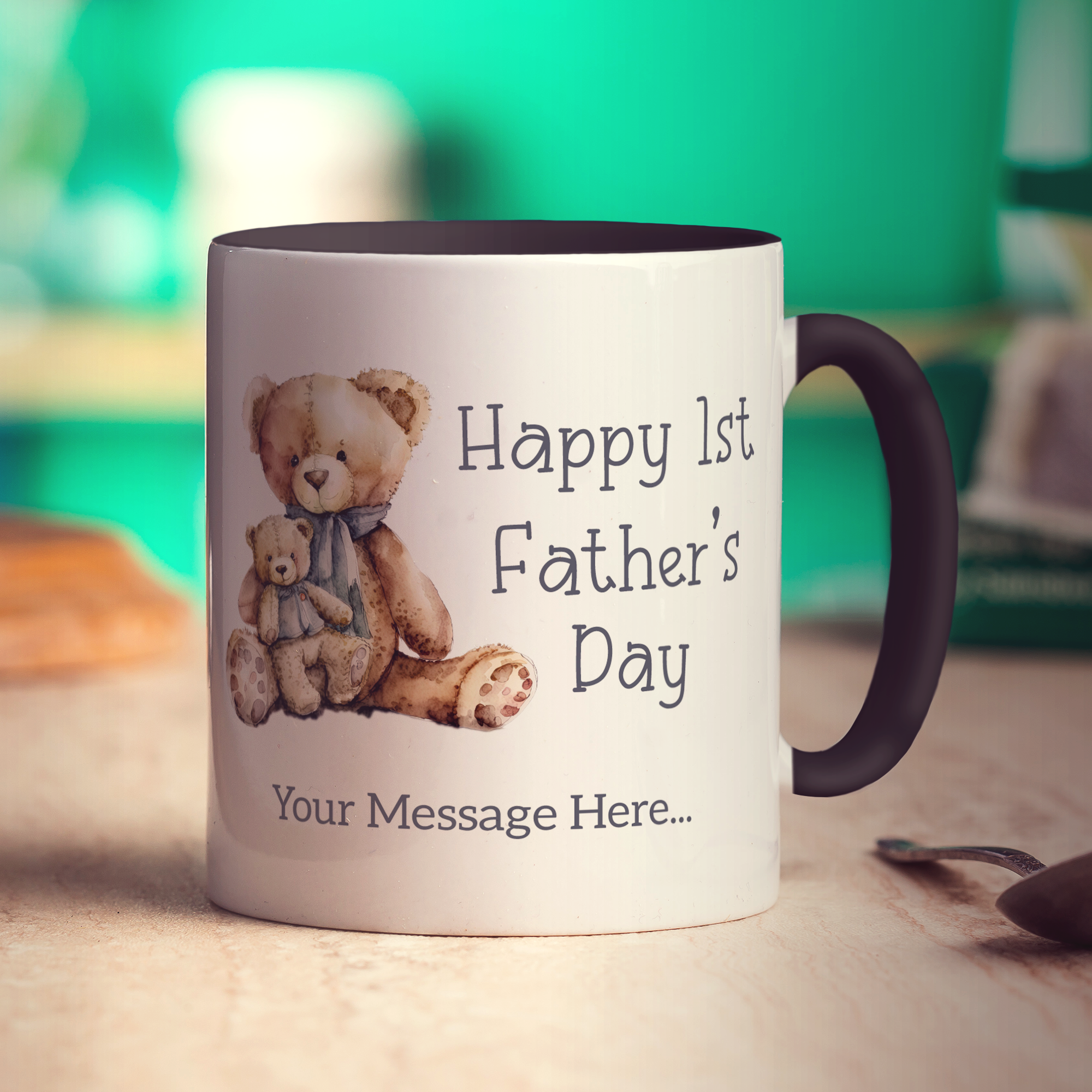 Happy 1st Father's Day Photo and Message Mug