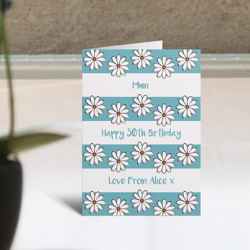 Daisy Personalised Birthday Card Standing Up