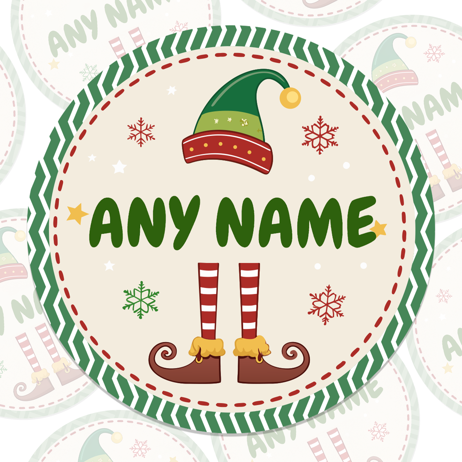 Elf Name Christmas Stickers (Sheet of 24)