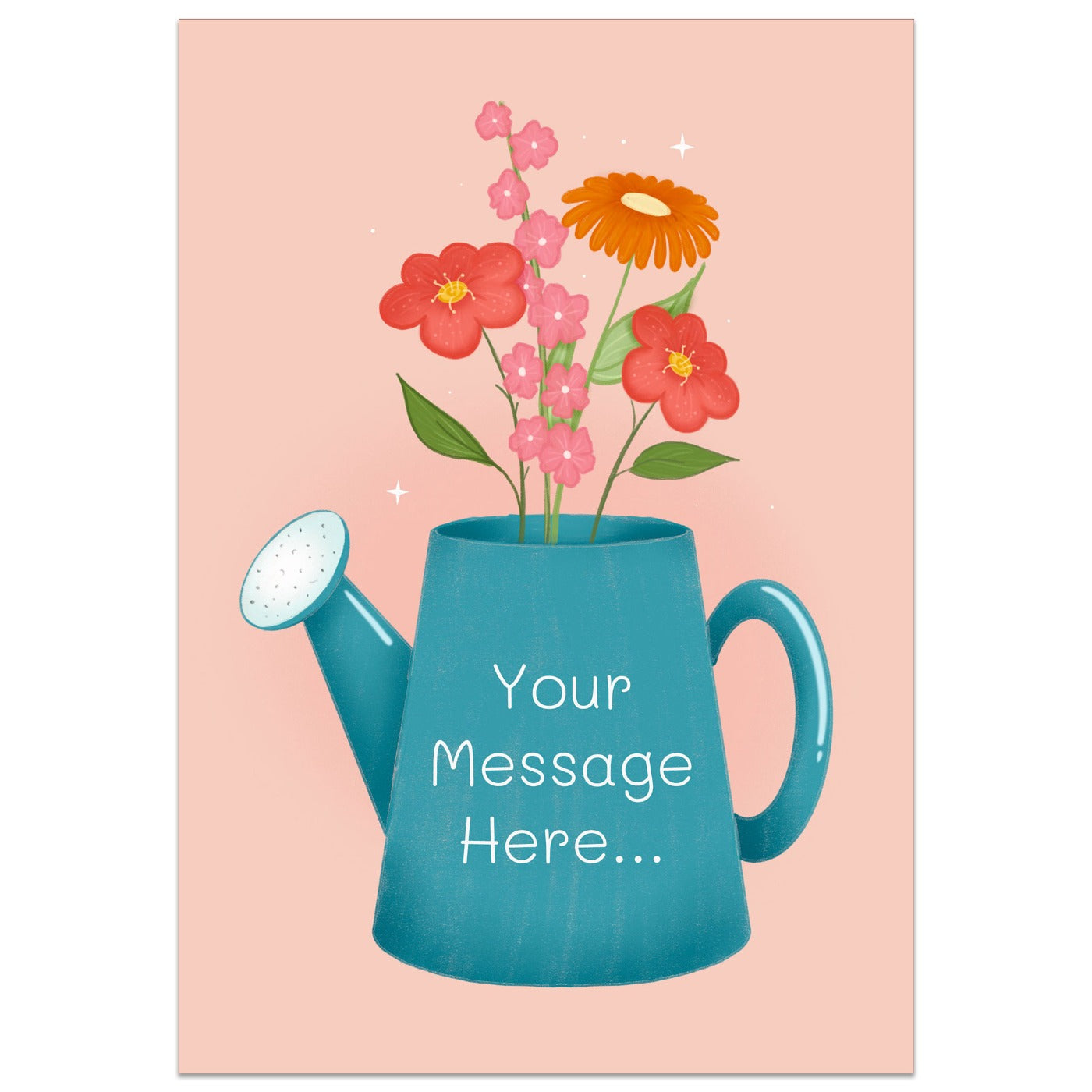 Flower Watering Can Message Card