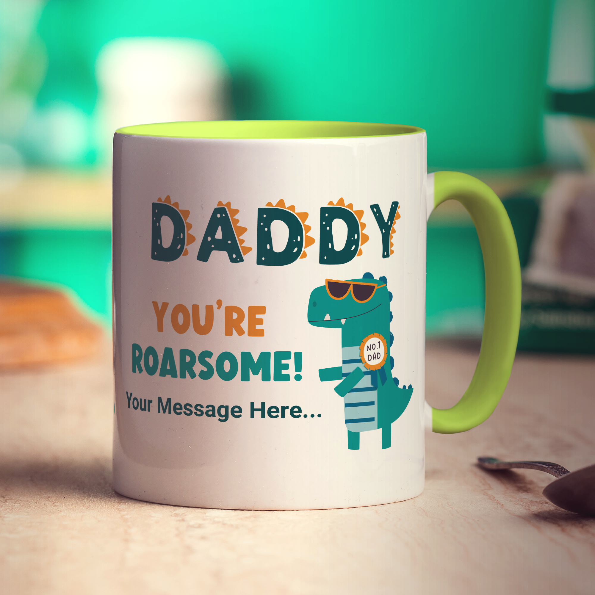 Daddy You're Roarsome Photo and Message Mug