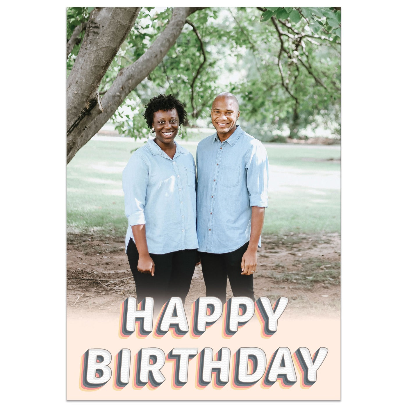 Happy Birthday Gradient Full Photo Card