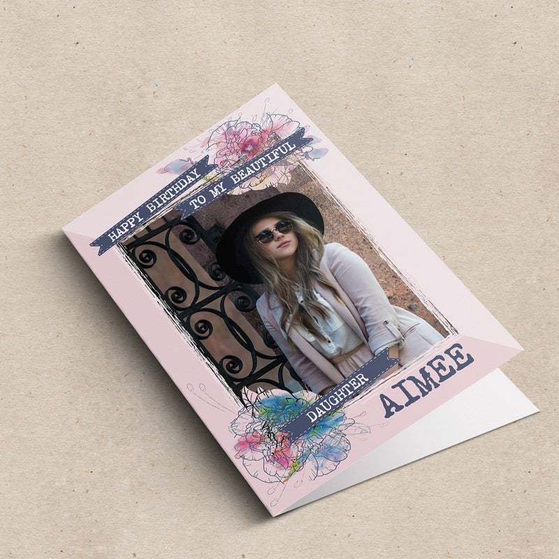 To My Beautiful Daughter Birthday Card Lying Down