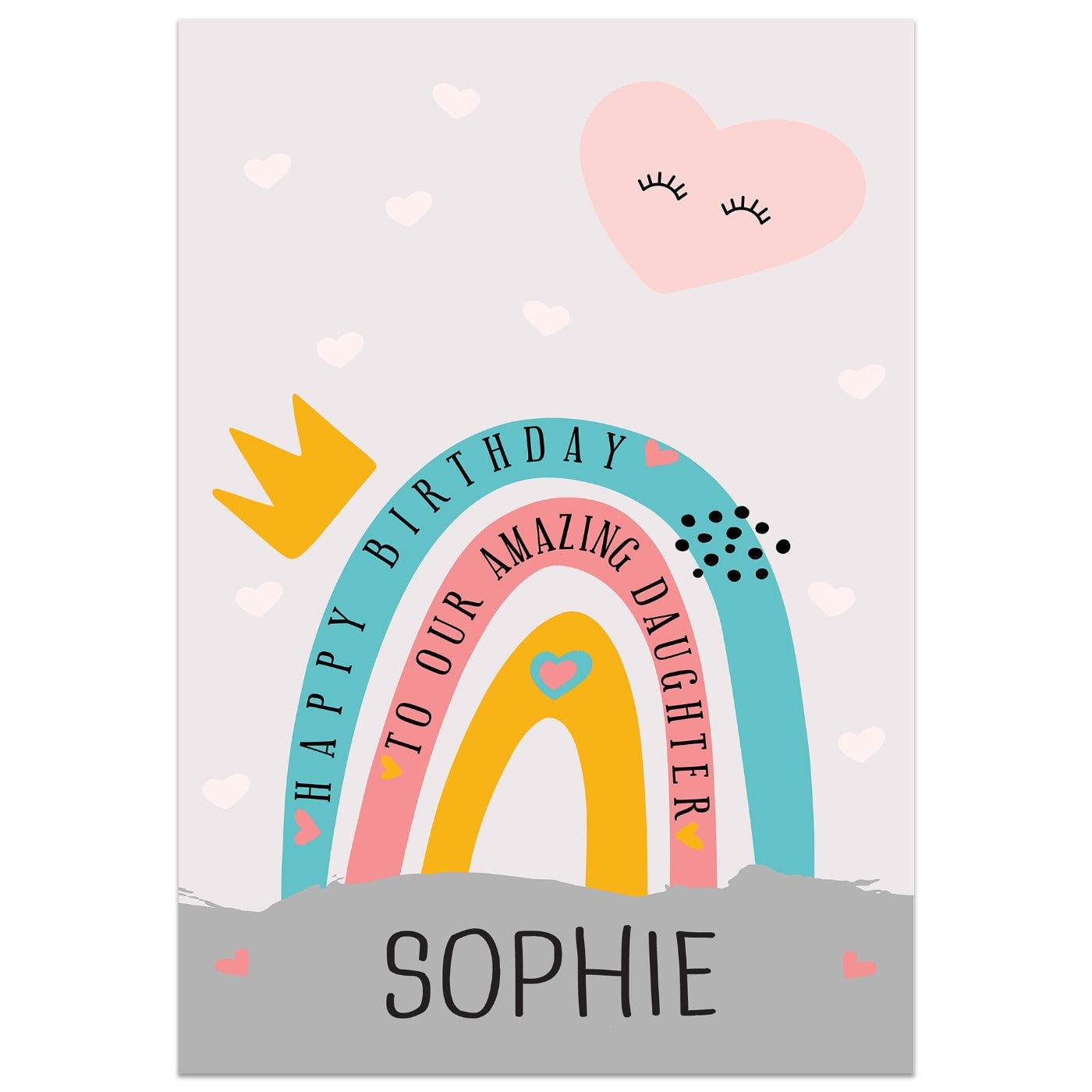 Happy Birthday To Our Amazing Daughter Card Lying Down