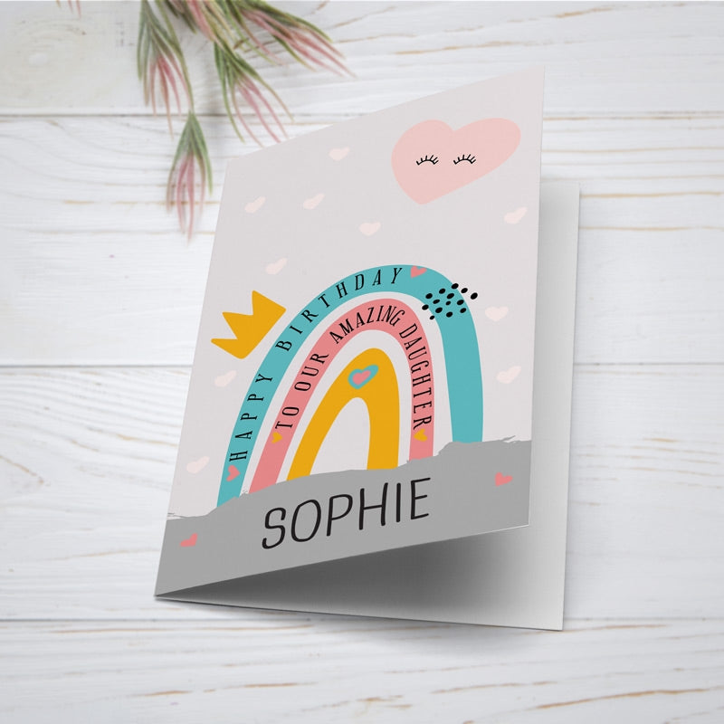 Happy Birthday To Our Amazing Daughter Card Lying Down