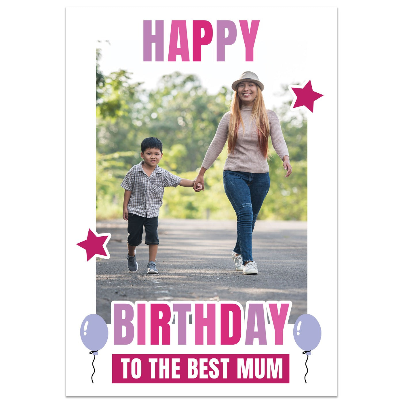 Happy Birthday to the Best Mum Photo Card