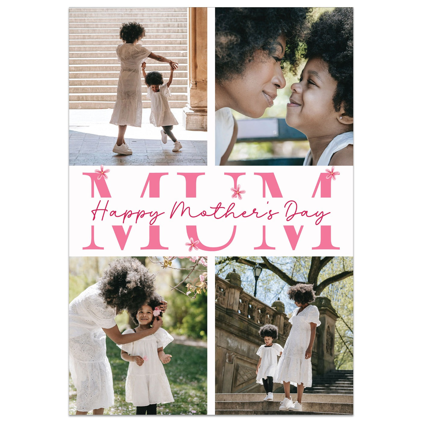 Happy Mother's Day Pink Photo Grid Card