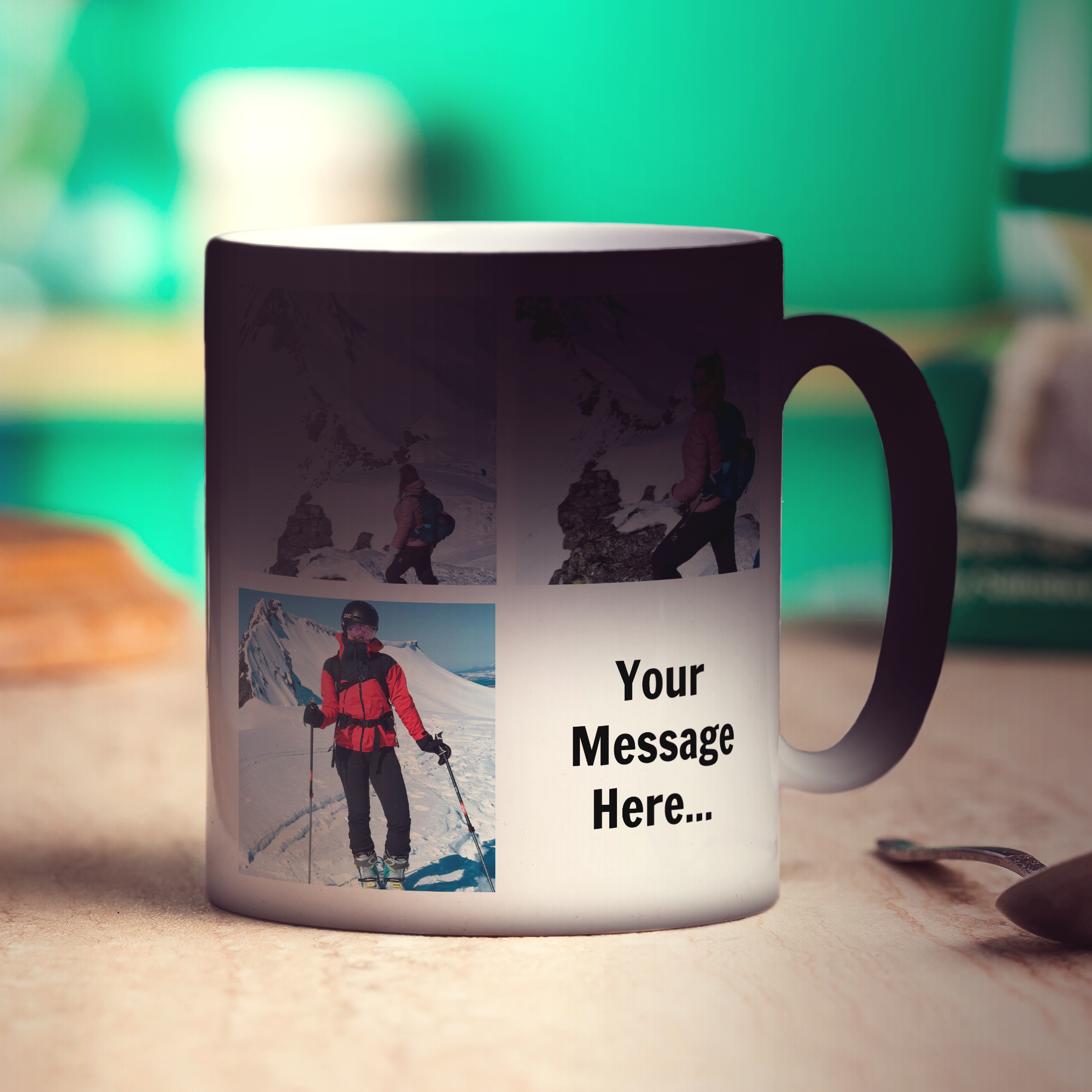 Magic Heat Sensitive 3 Photo and Message Collage Mug