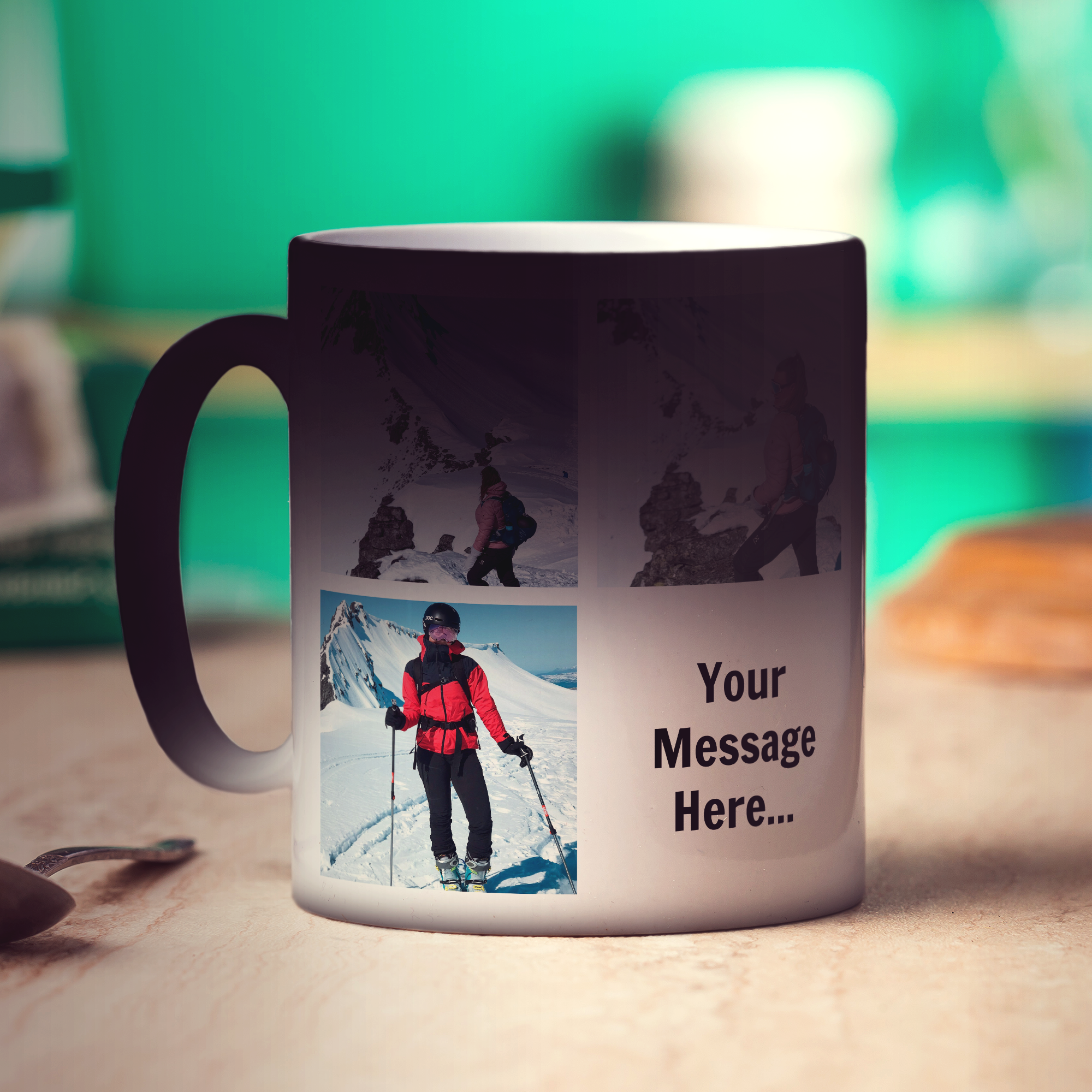 Magic Heat Sensitive 3 Photo and Message Collage Mug