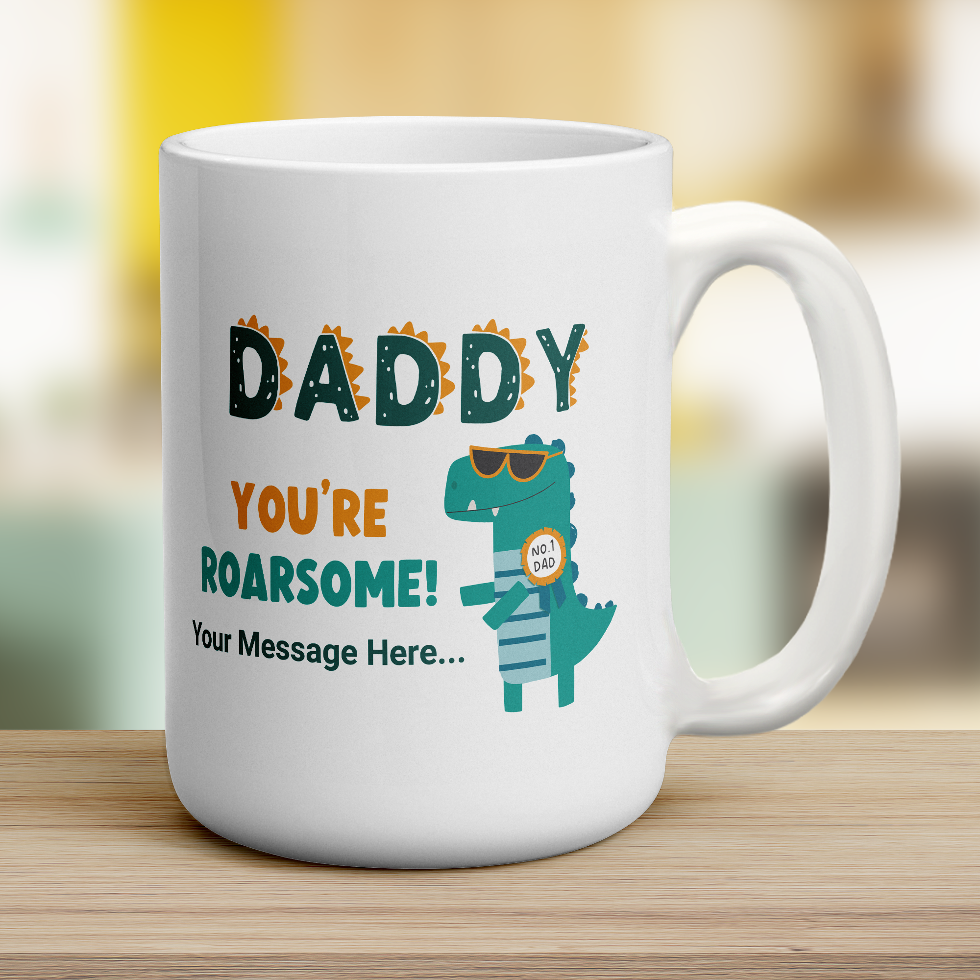 Daddy You're Roarsome Photo and Message Mug