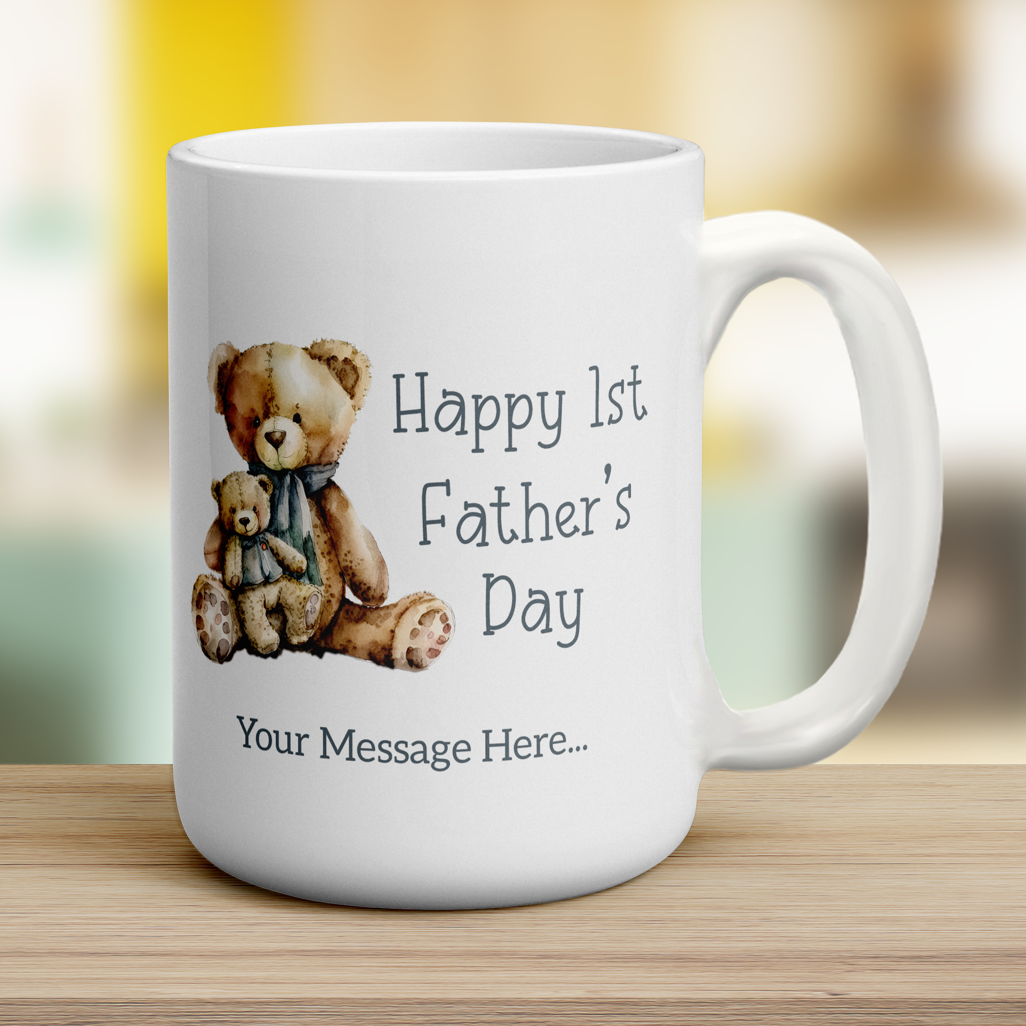 Happy 1st Father's Day Photo and Message Mug