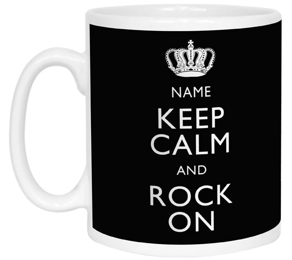 Keep Calm and Rock On Personalised Mug