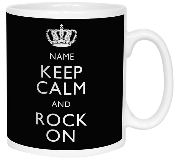 Keep Calm and Rock On Personalised Mug