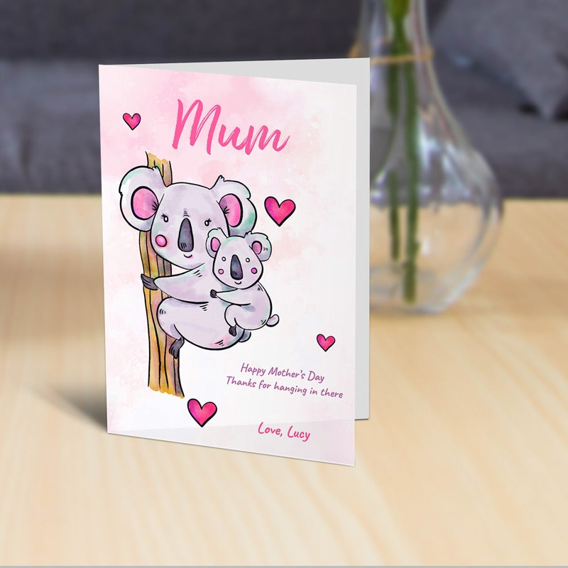 Personalised Koala Mother's Day Card Standing Up