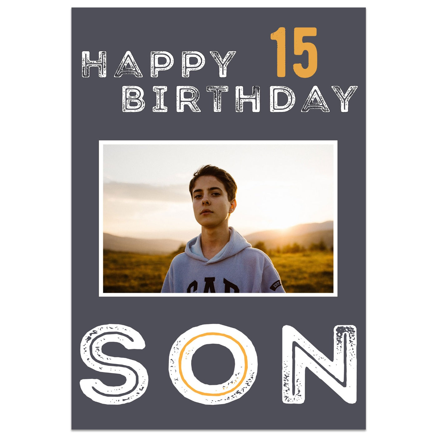 Happy Birthday Son Photo Personalised Card Standing Up