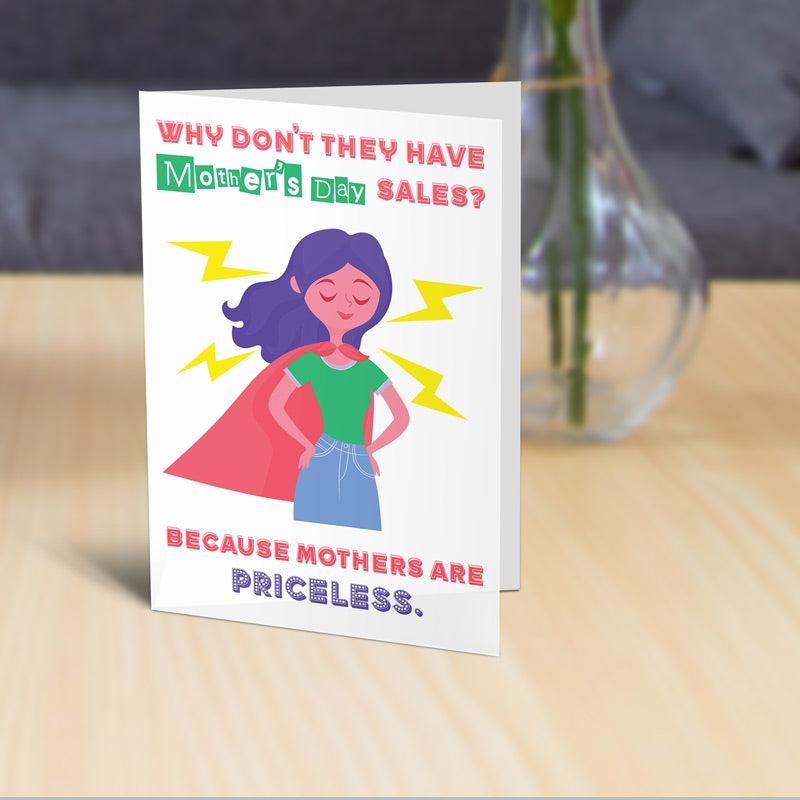 Mother's Are Priceless Mother's Day Card Standing Up