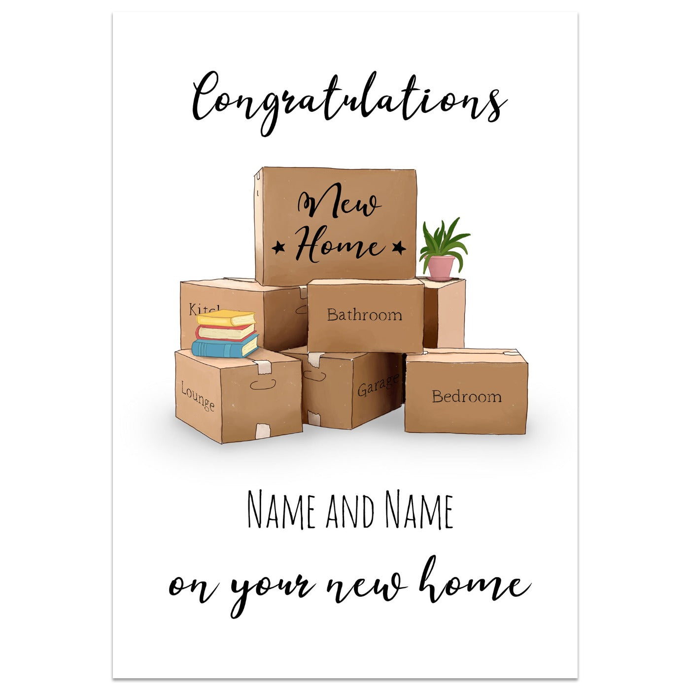New Home Moving Boxes Card
