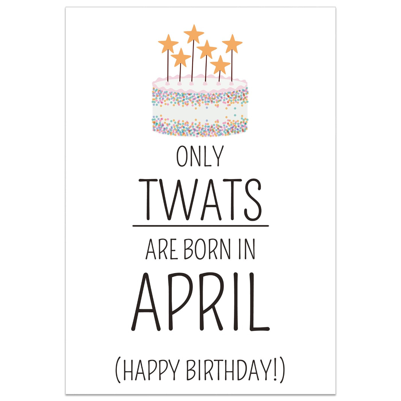 Only Twats are Born in April Card