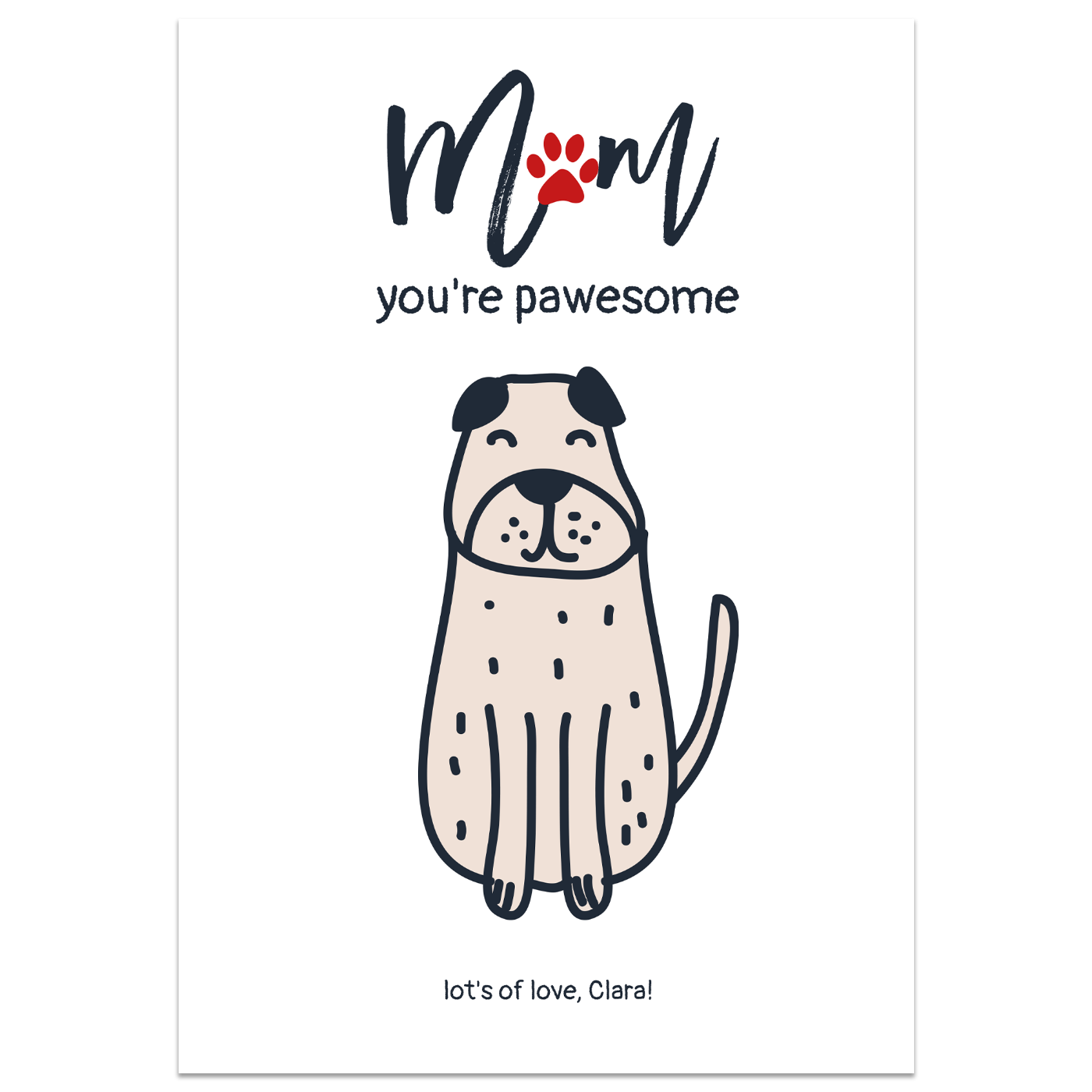 Personalised Mum, You're Pawesome! Standing Card