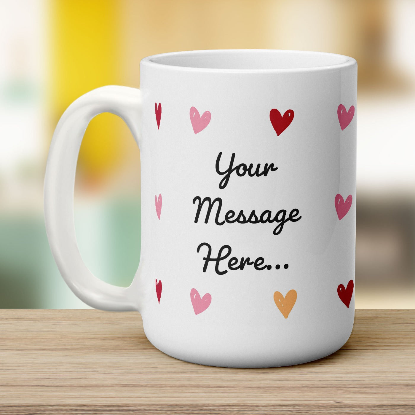 Hearts Personalised Photo Mug with Message